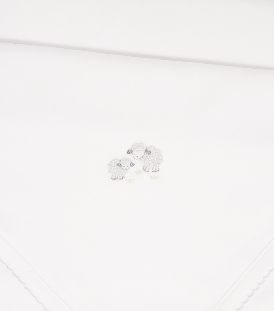 Pima Cotton Sheep Blanket (73cm x 66cm) K193WHITE/SILVER Image 3