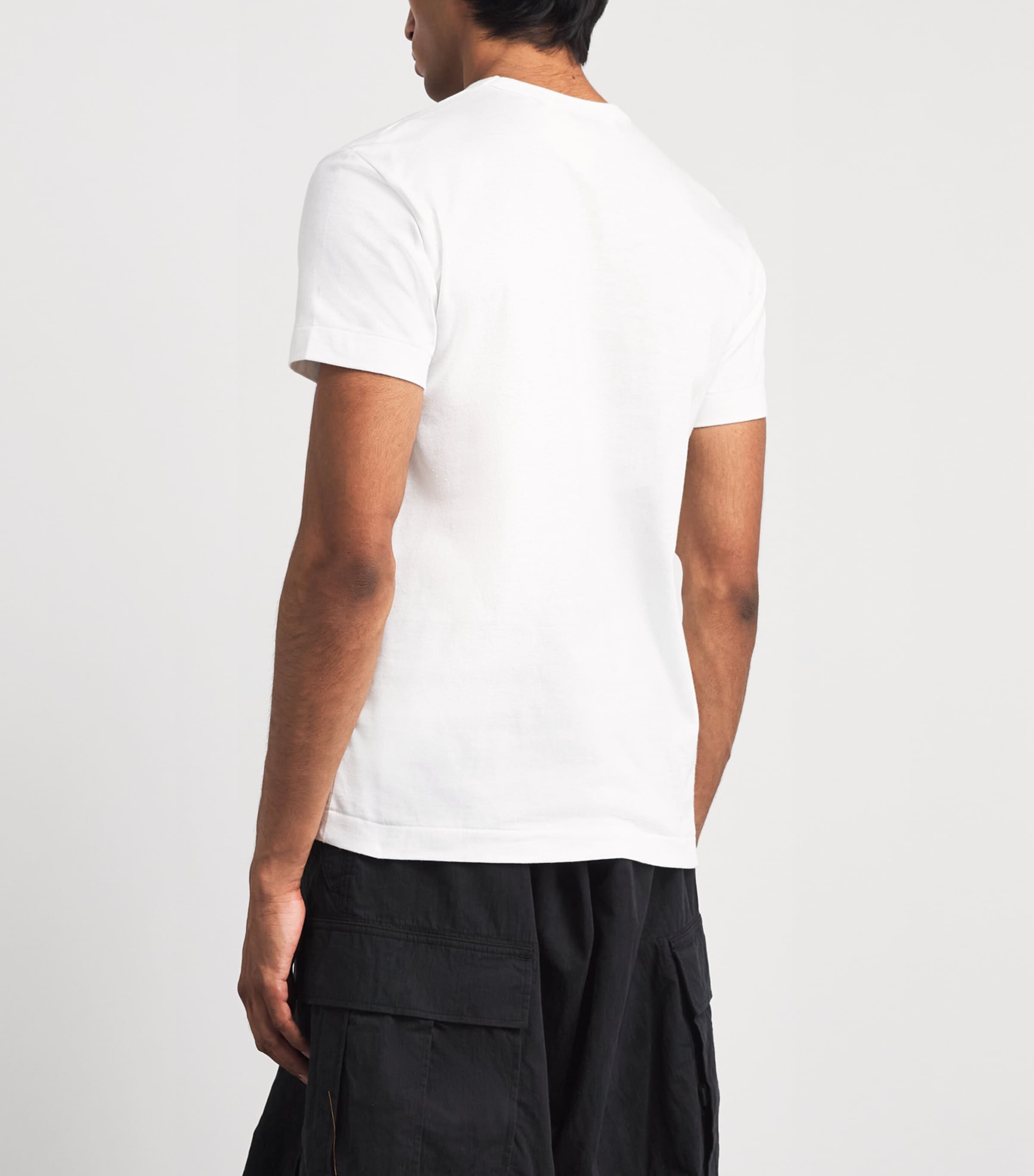 Comme Des Garçons Mens Cotton Upside Down Heart T-Shirt White/red Image 5