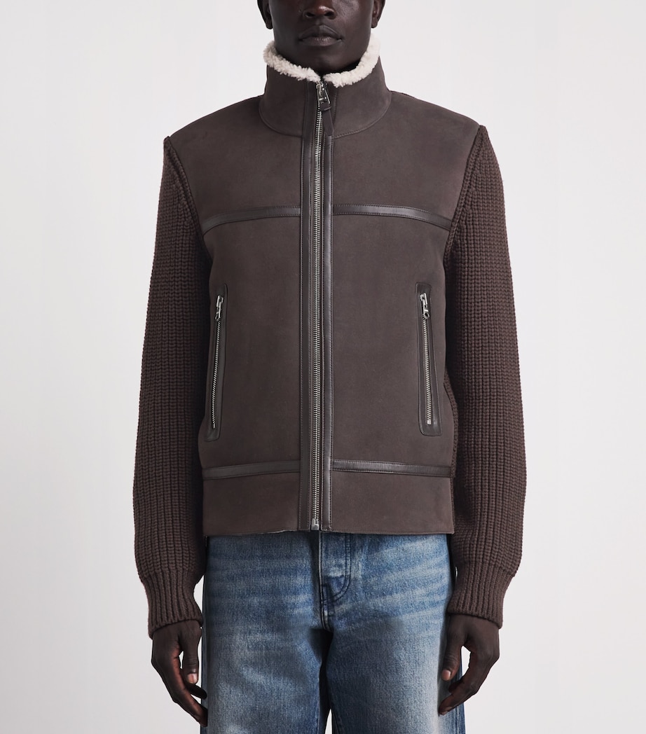 Mackage Mens Merino-Shearling Jonathan Jacket Coffee Natural Image 4
