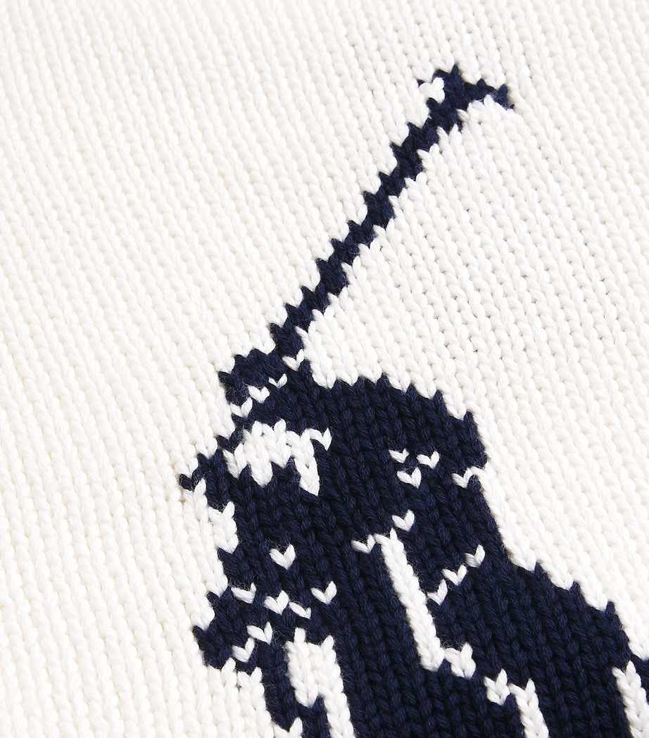 Jacquard Polo Pony Sweater WHITE Image 5