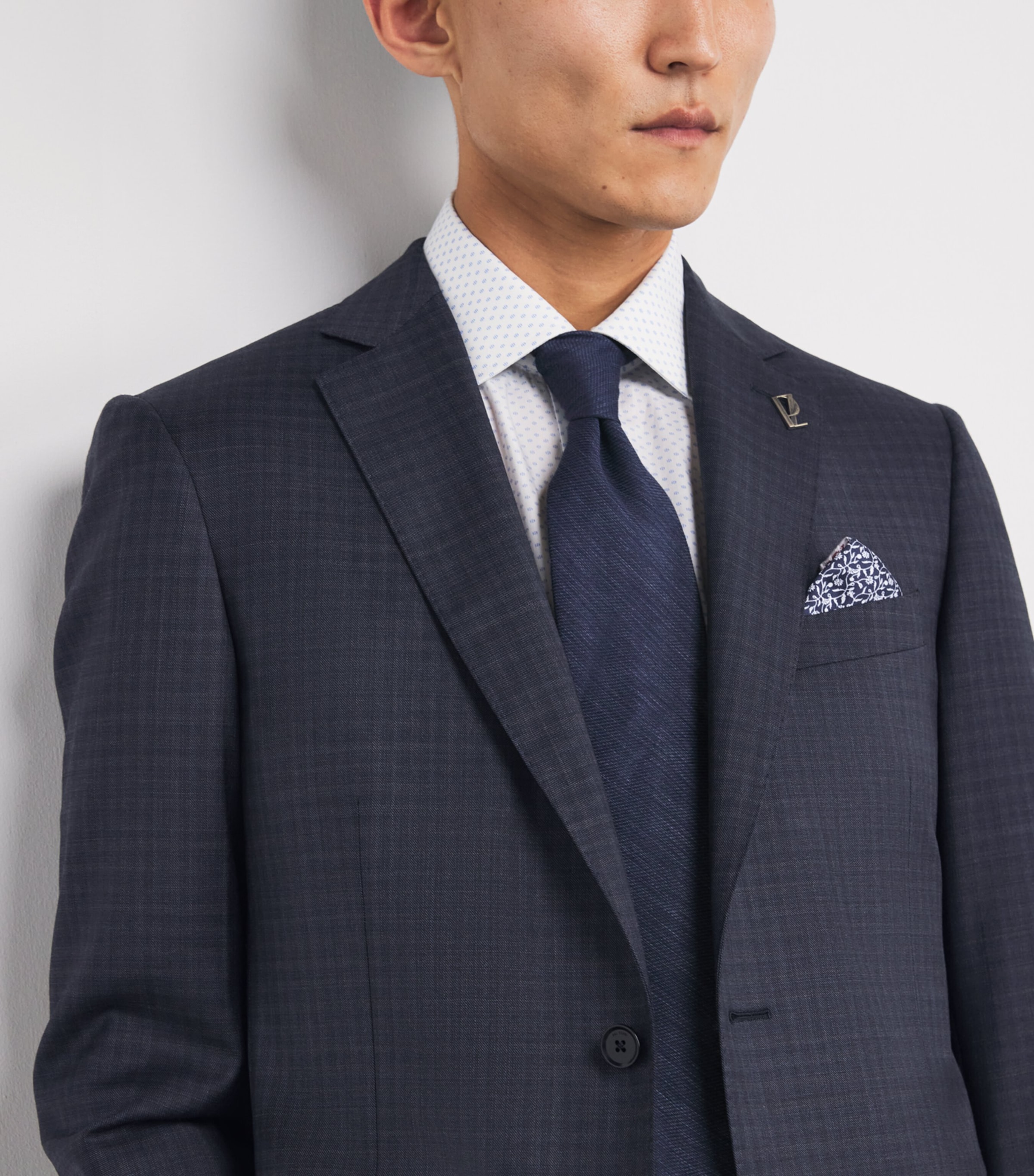 Wool Check 2-Piece Suit 01 BLUE NAVY Image 6