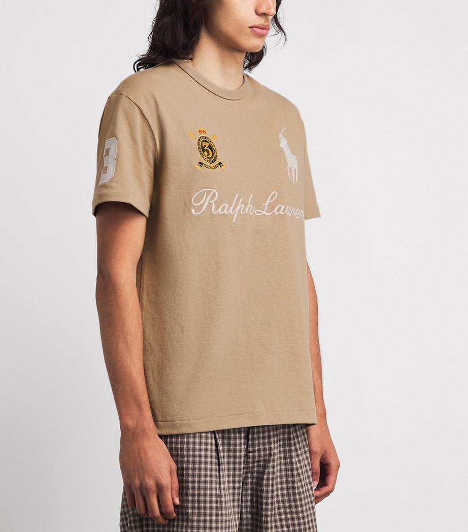 Polo Ralph Lauren Mens Signature Logo T-Shirt Vintage Khaki Image 4