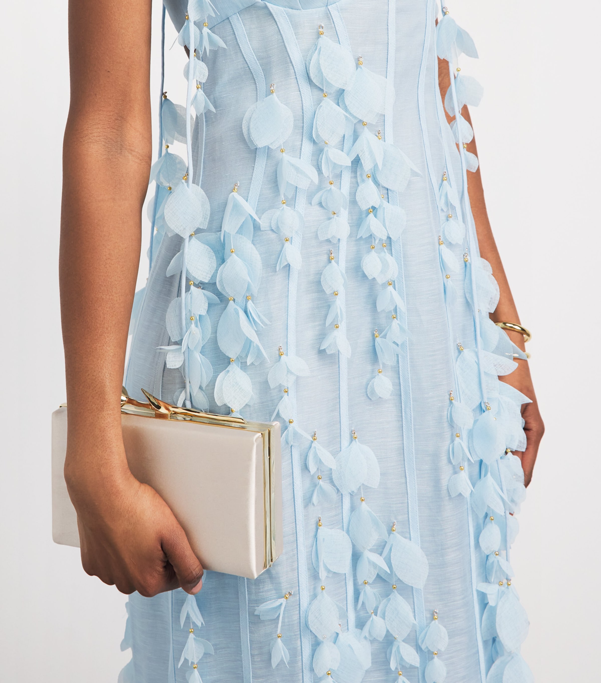 Zimmermann Womens Linen-Silk Petal Midi Dress Mint Image 5