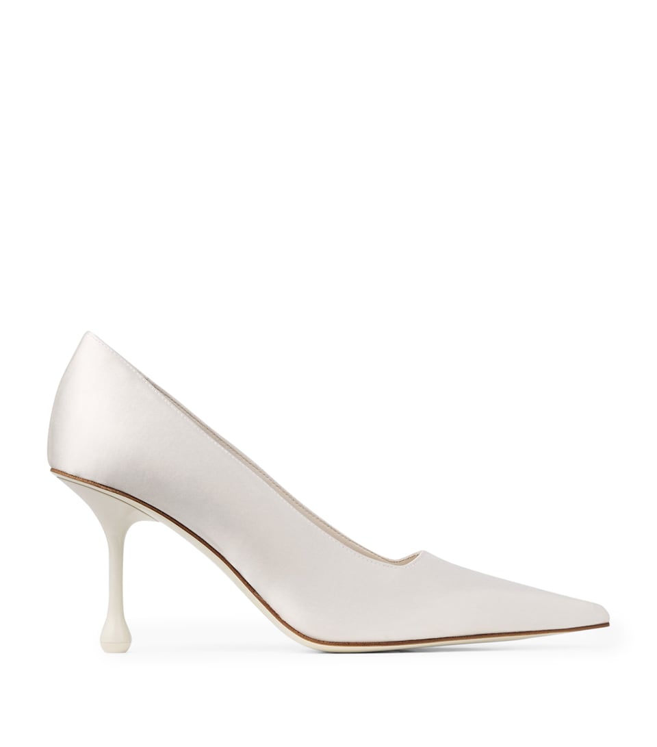 Jimmy Choo Ixia 80 Satin Pumps Ivory