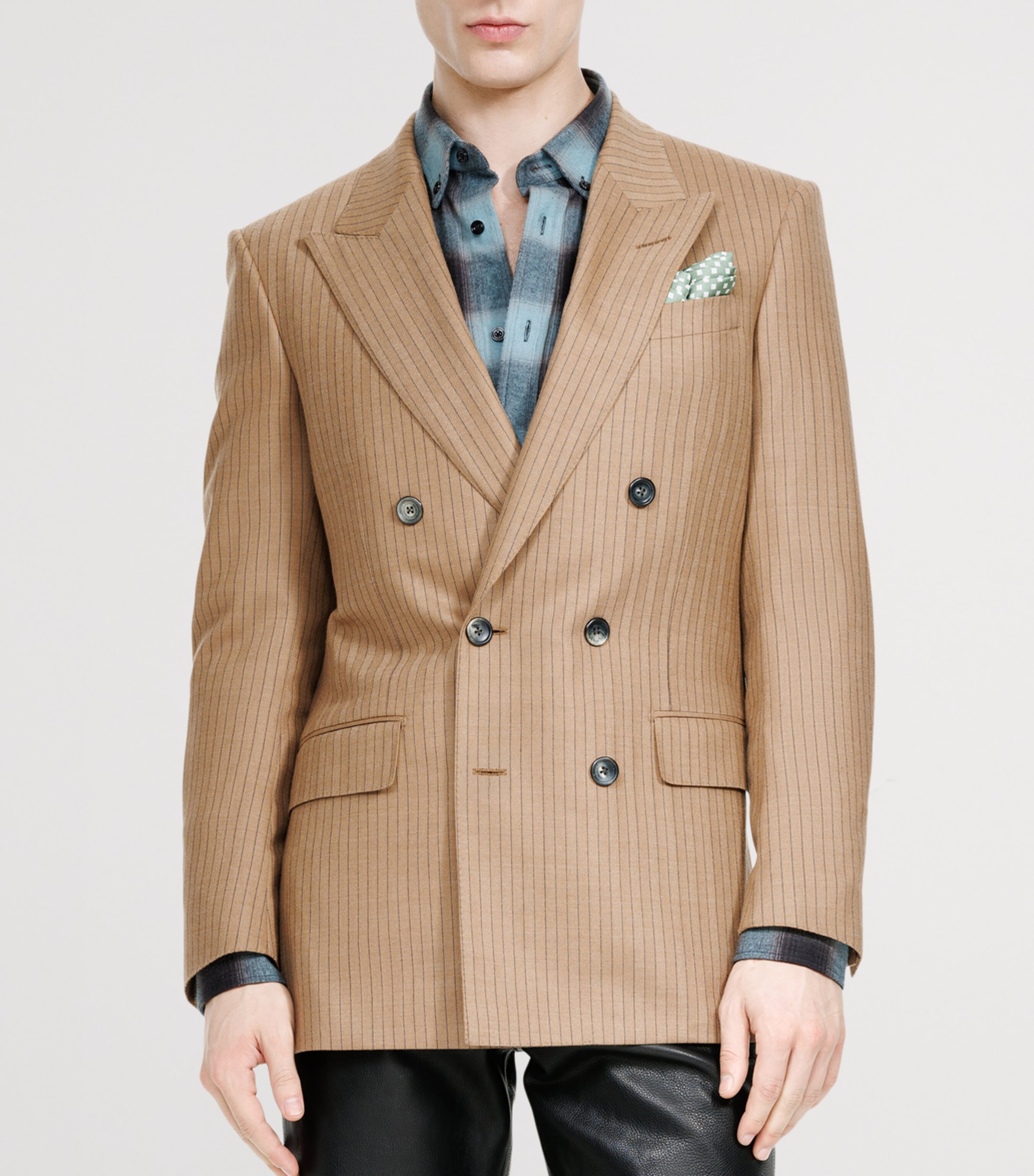 TOM FORD Mens Wool Jacquard Stripe Jacket Ebf Image 4