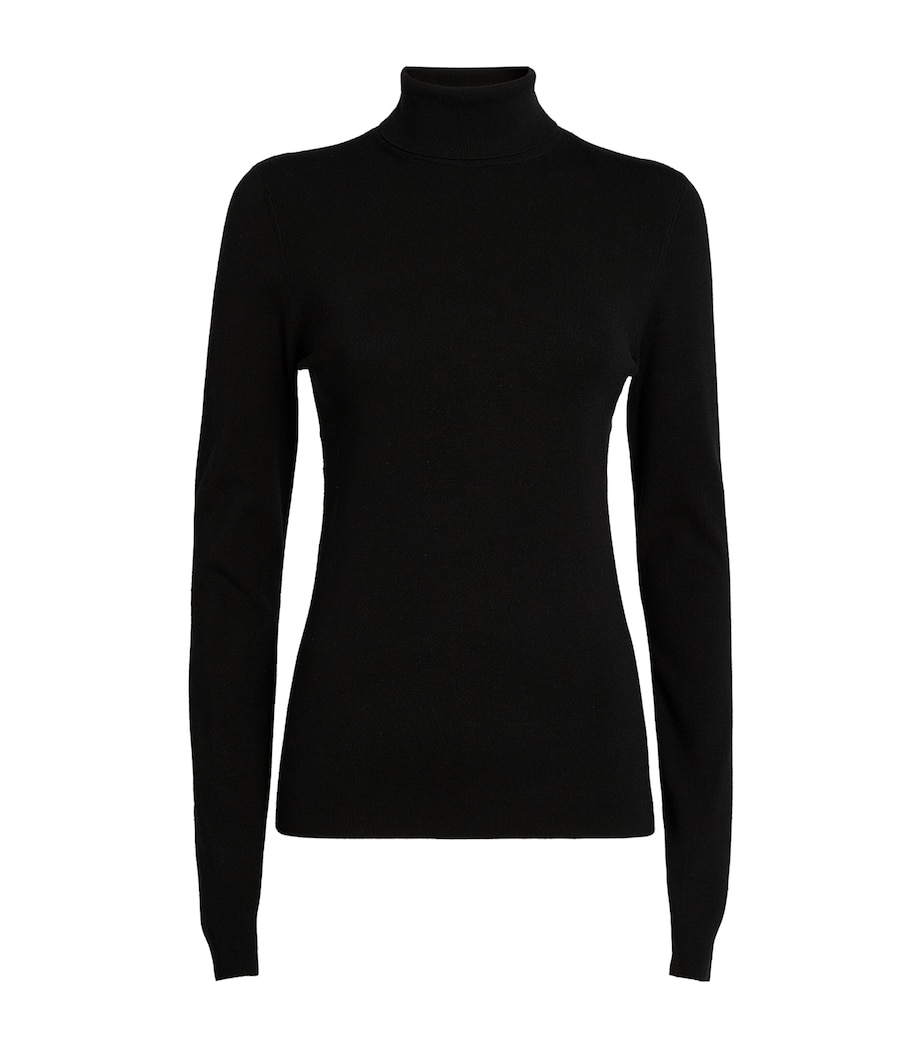Silk Stretch High Neck Top BLACK Image 1