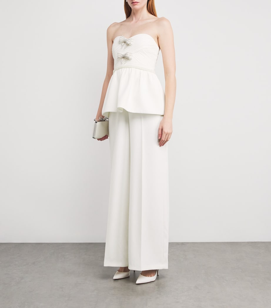 Organza Bow Peplum Jumpsuit WHITE Image 2
