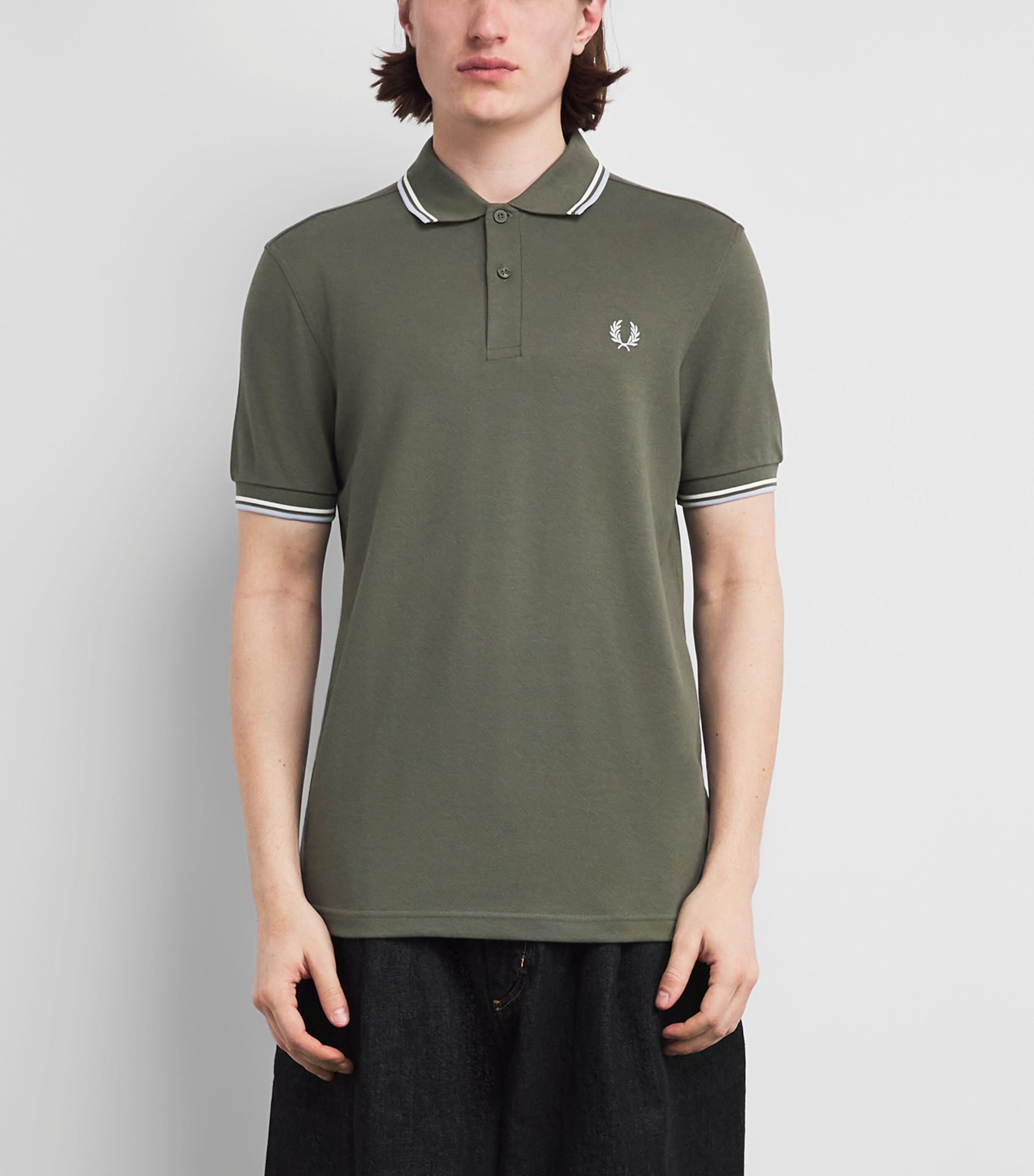 Fred Perry Mens Cotton Twin Tipped Polo Shirt Laurel Wreath Gr Image 4