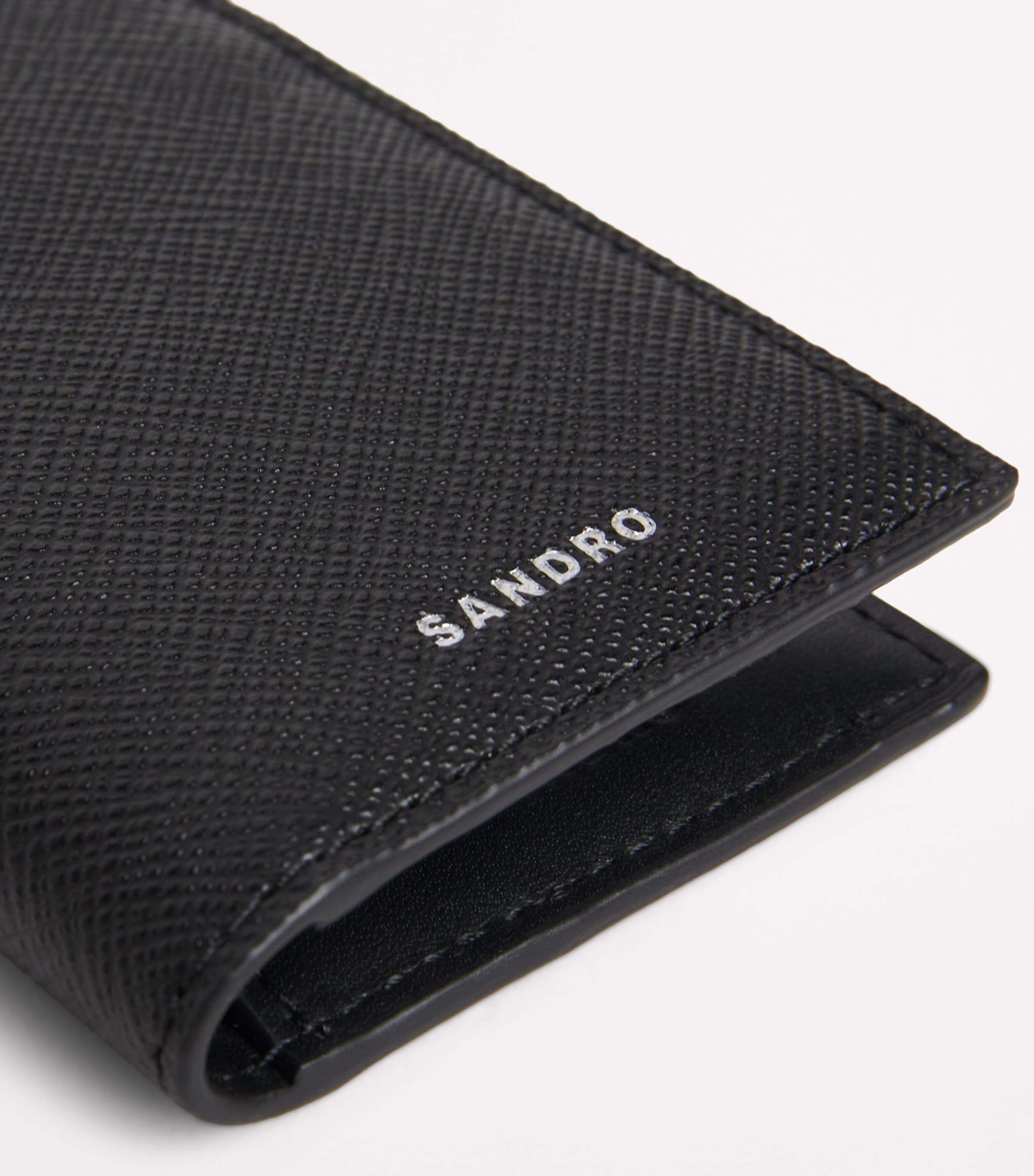 Faux Leather Bifold Card Holder BLACK Image 4