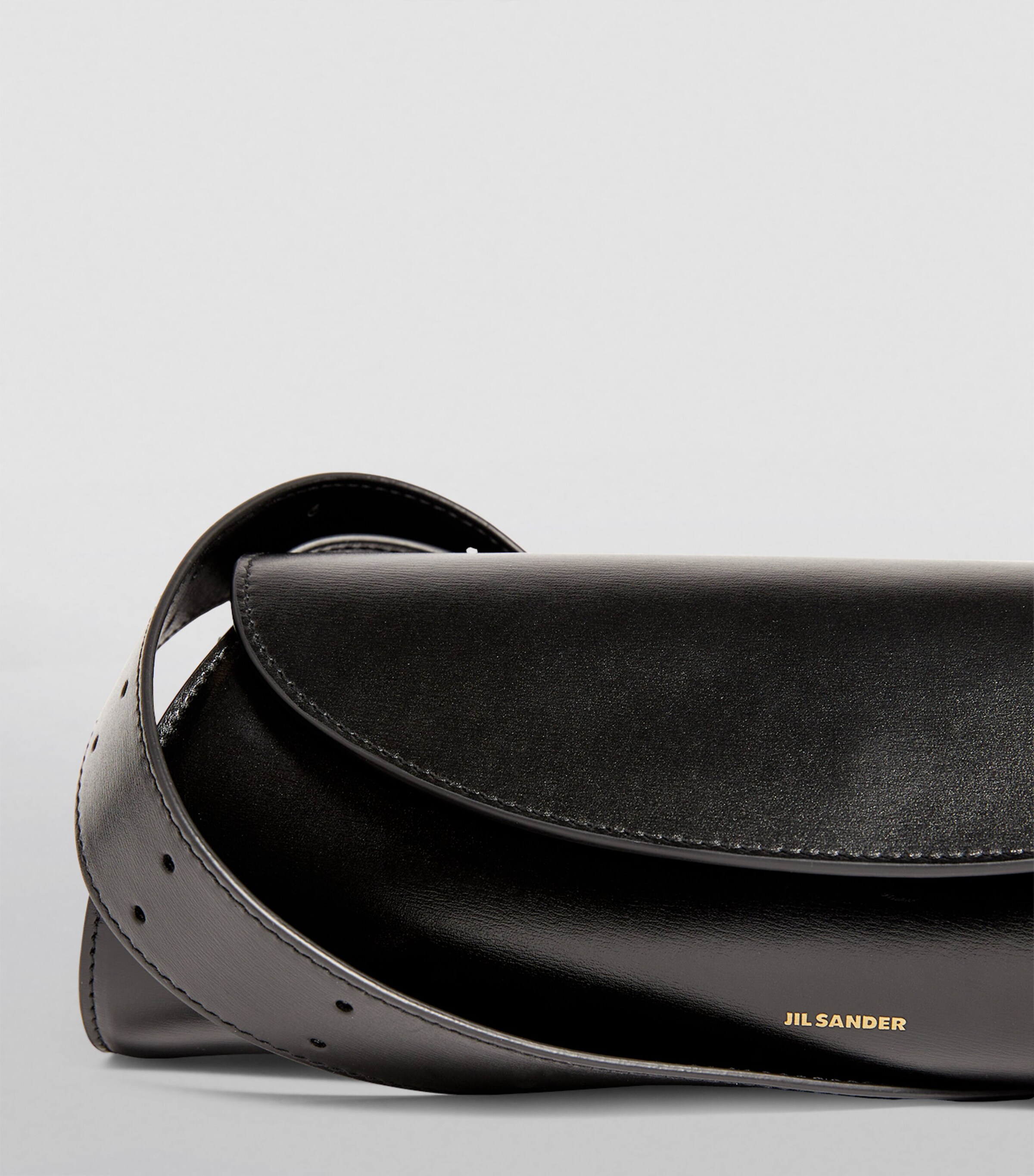 ショルダーバッグ・ポシェット JIL SANDER BLACK LEATHER CANNOLO BIG SHOULDER BAG Jil Sander Large Cannolo Padded Shoulder Bag - Black