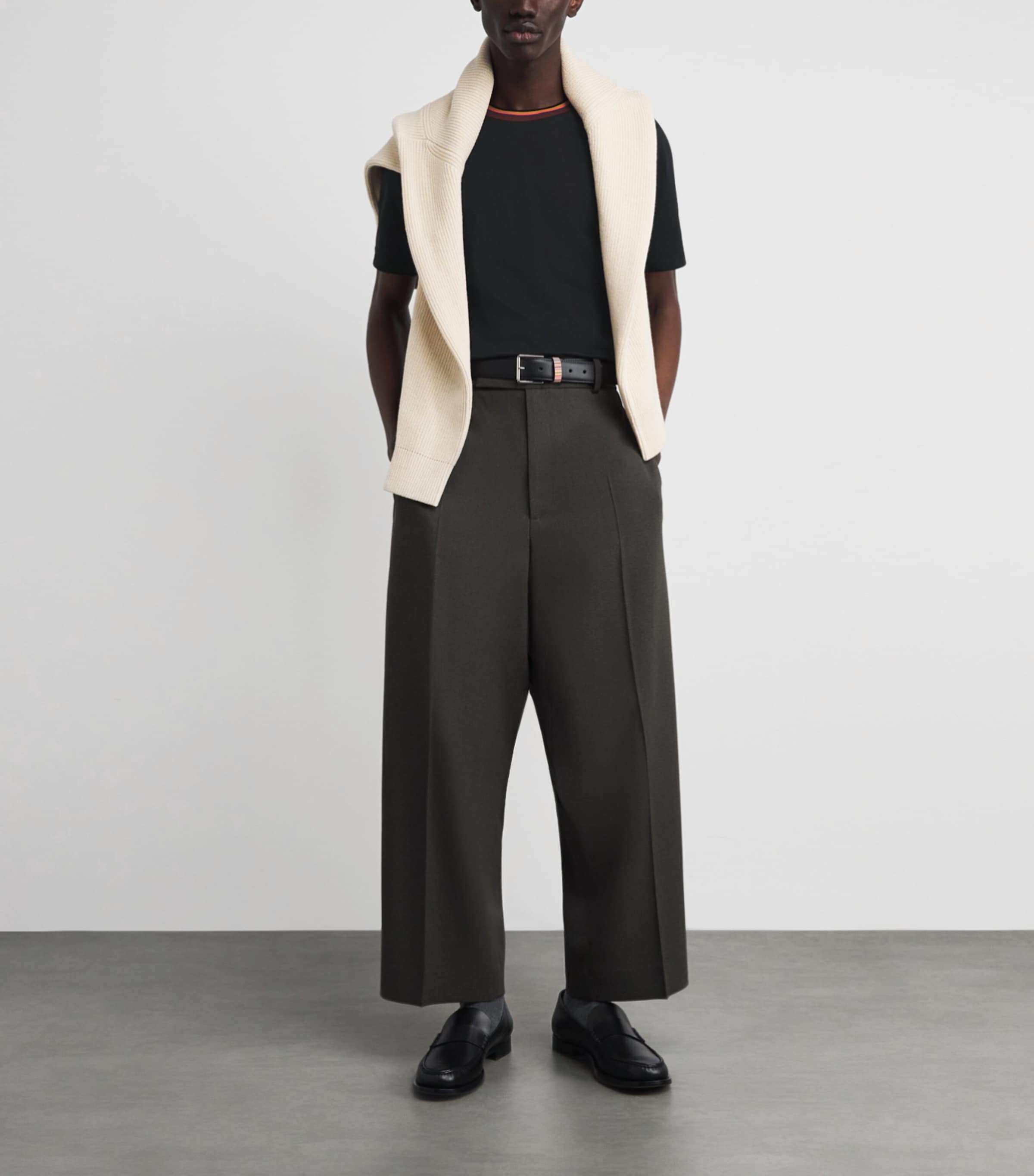 Cotton Artistic Trim T-Shirt BLACK 79 Image 2