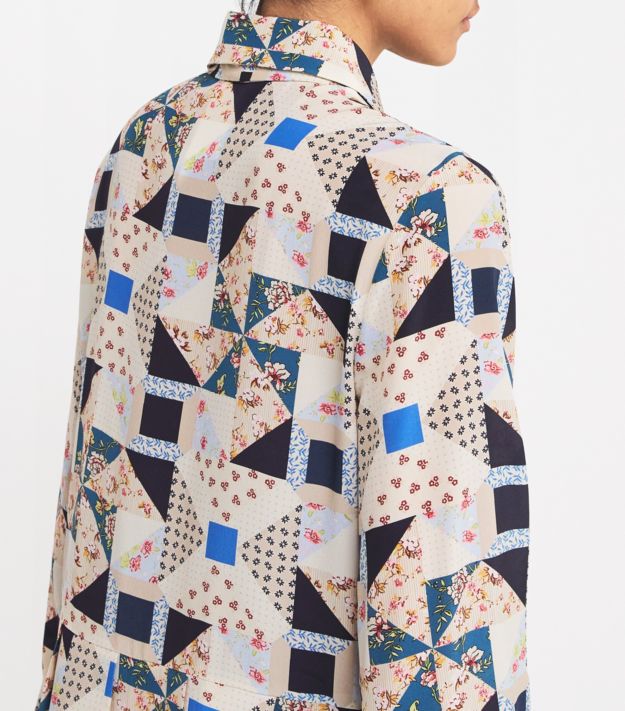 Silk Printed Mini Dress BEIGE Image 4