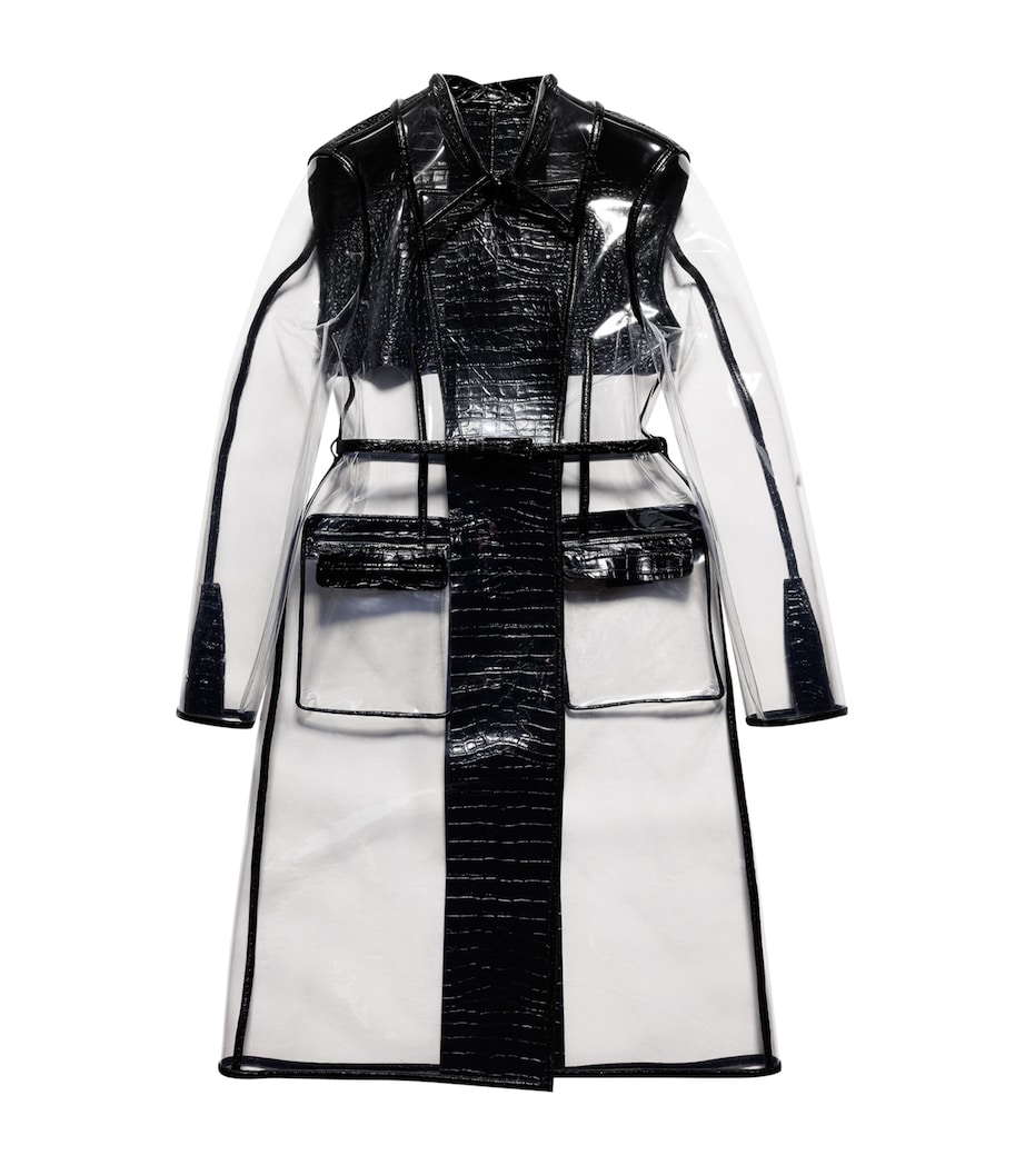 TOM FORD Womens Plastic Lambskin-Trim Trench Coat Naa Image 1