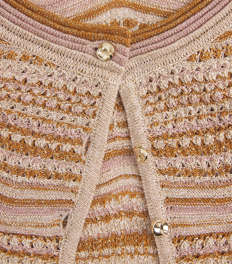 Sandro Paris Womens Knitted Stripe Cardigan Brown Image 5