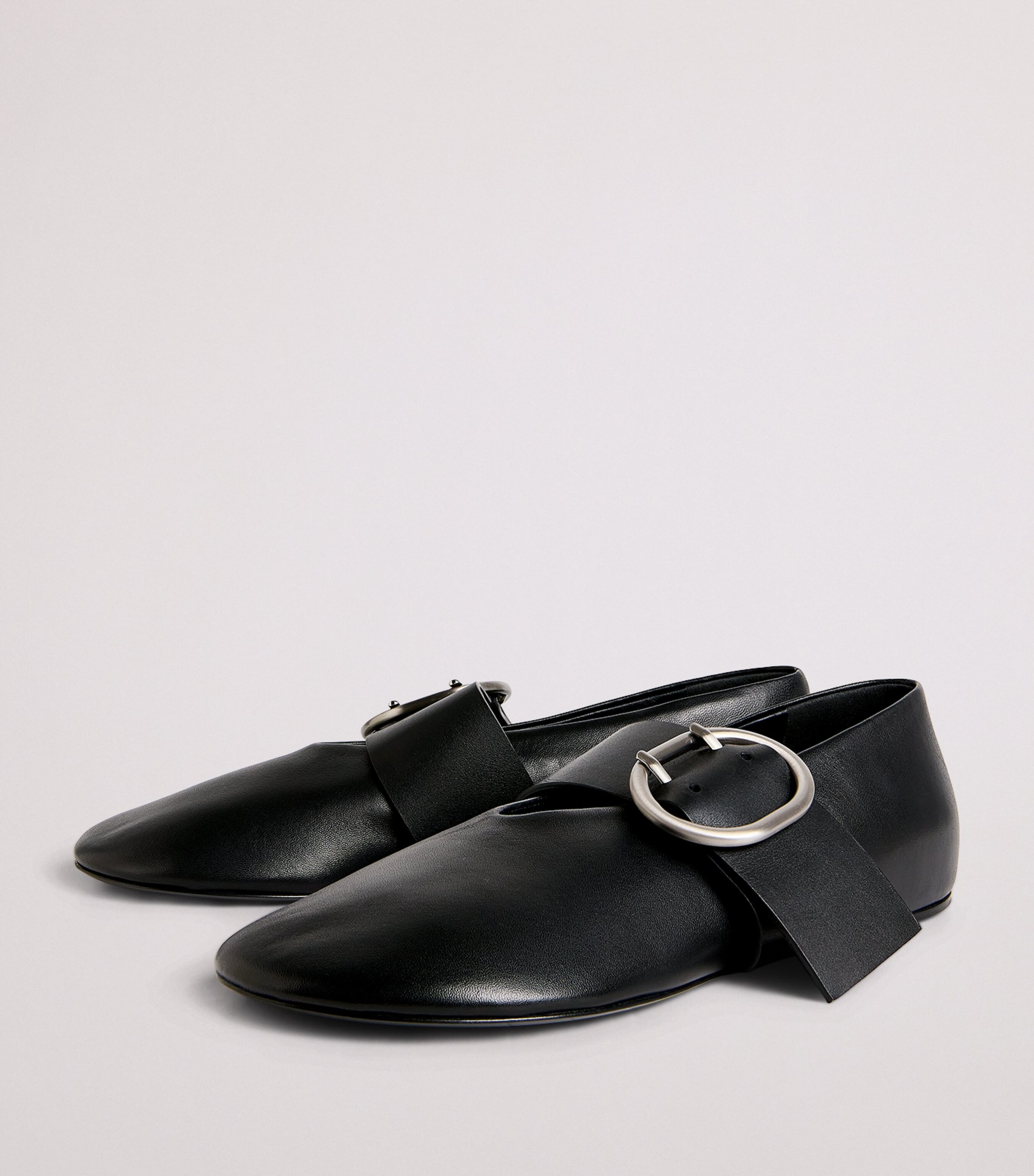 Jil Sander Leather Buckled Ballet Flats | Harrods US