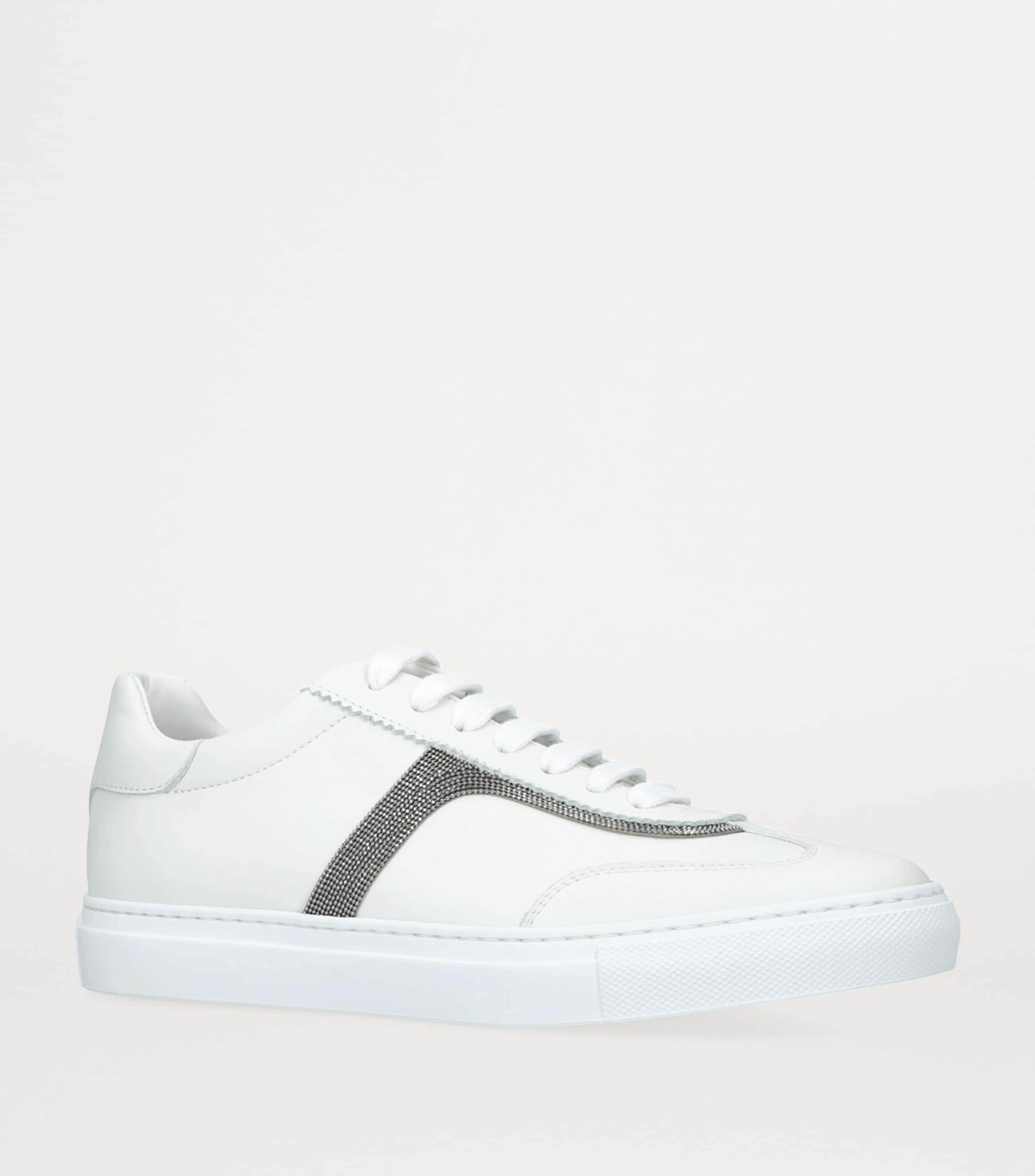Leather Retro Monili Sneakers WHITE Image 3