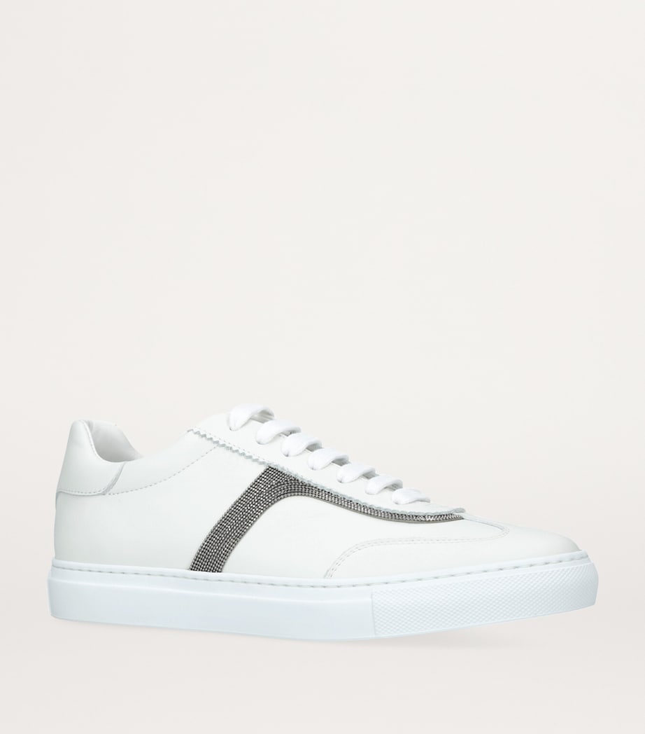Leather Retro Monili Sneakers WHITE Image 3