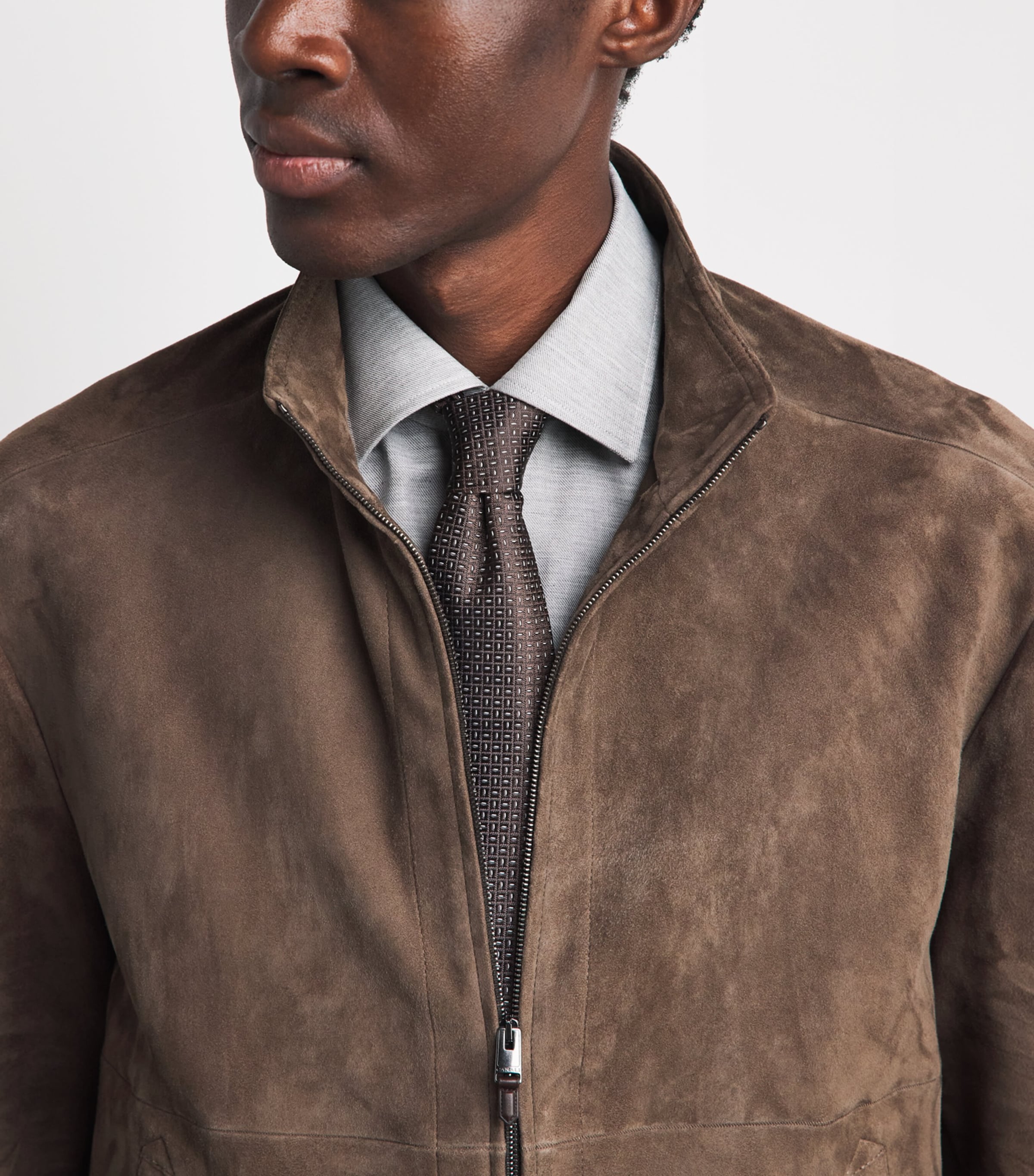 Corneliani Silk Jacquard Tie Burnd Land Brown Image 2