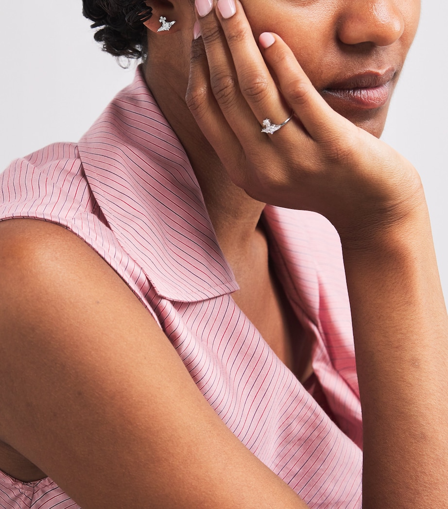 Sterling Silver Ofelia Earrings P102 PLTNM/WHT Image 5