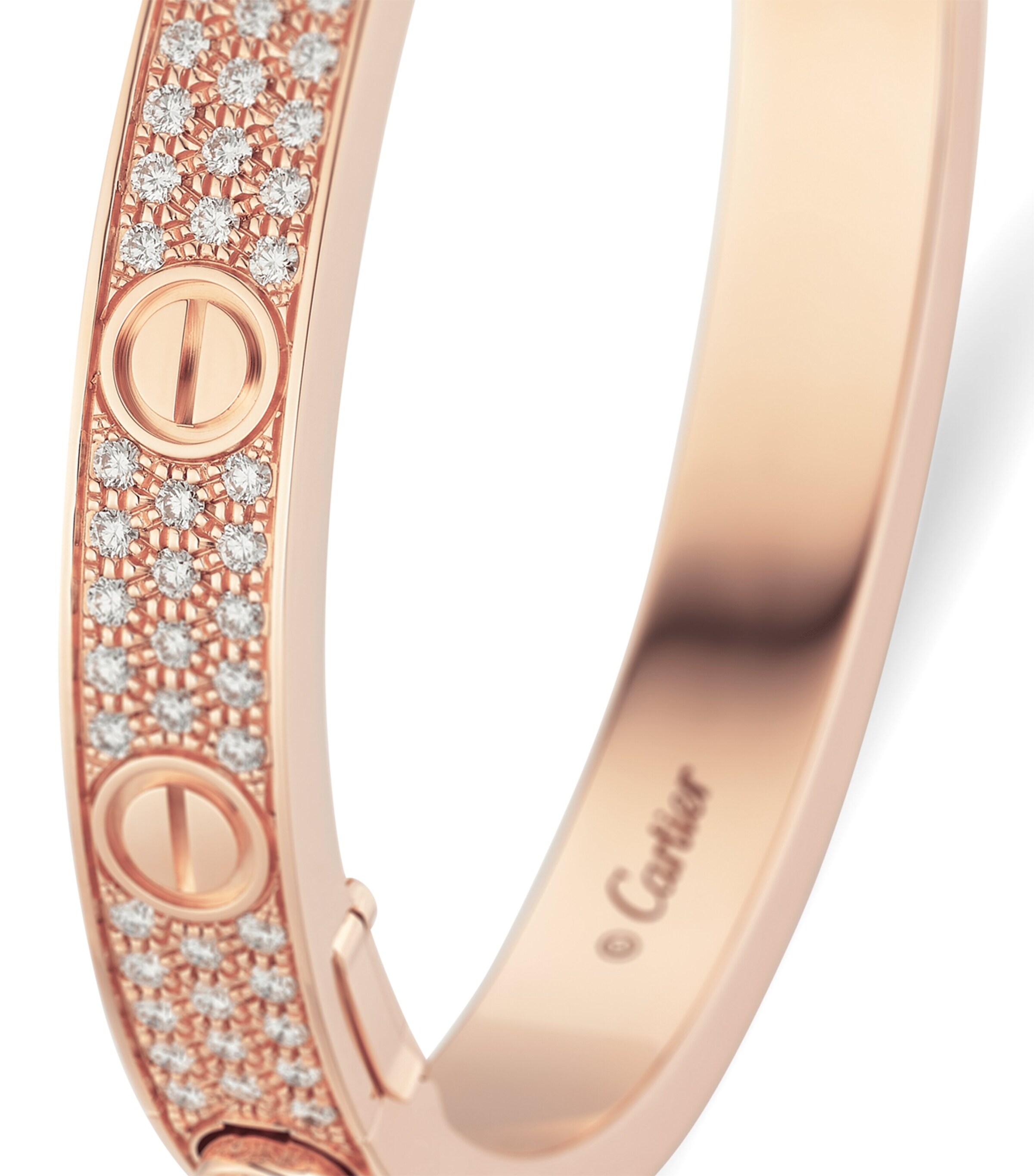 Cartier LOVE Classic Rose Gold and Diamond-Paved Bracelet Rose Gold Image 7