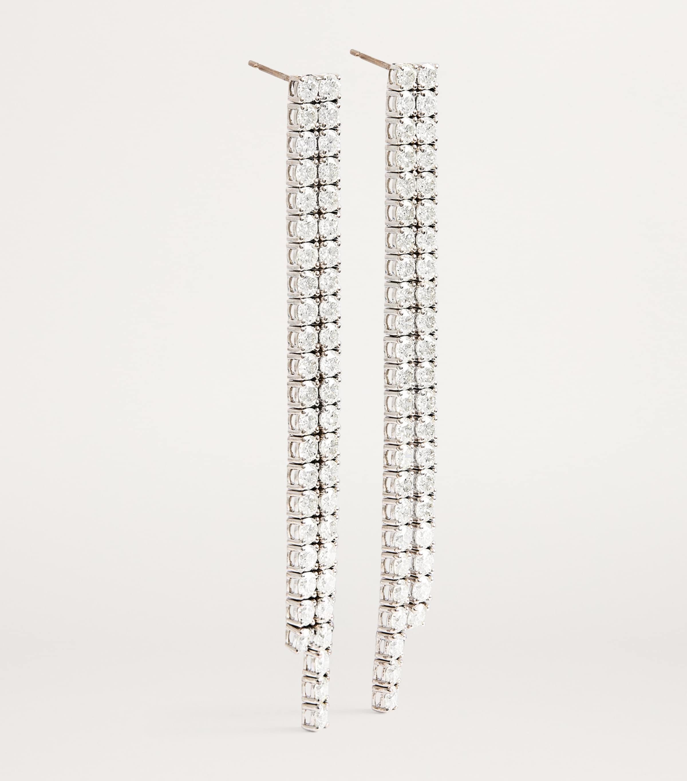 SHAY White Gold and Diamond Tennis Drop Earrings White Gold Image 3