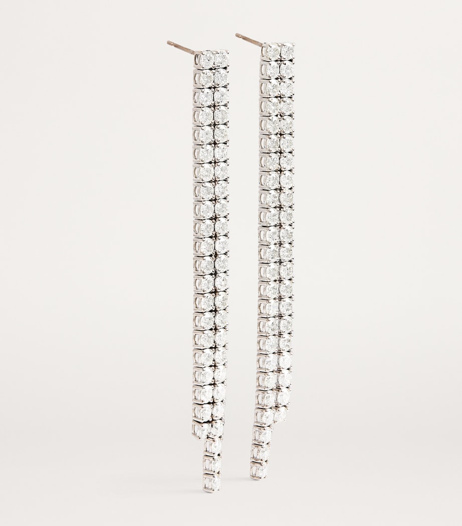 SHAY White Gold and Diamond Tennis Drop Earrings White Gold Image 3