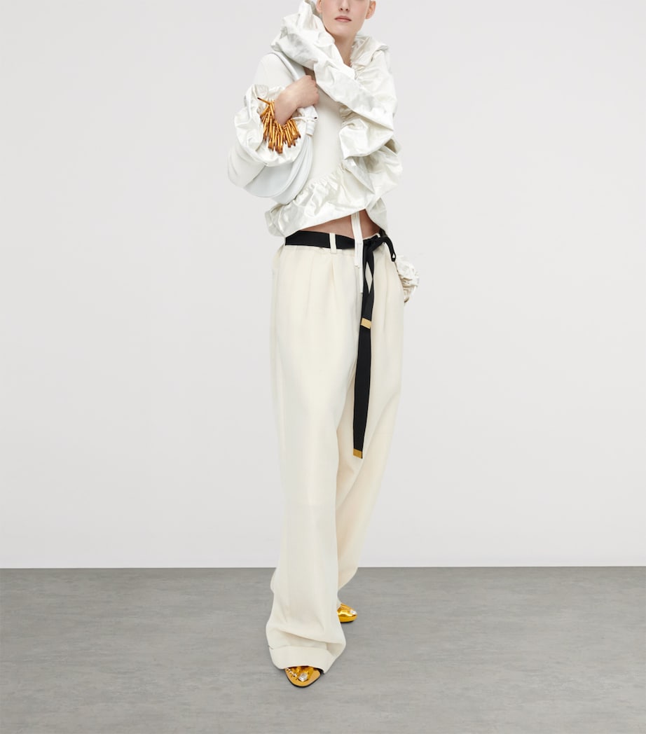 Schiaparelli Womens Canvas Oversized Trousers Ecru Image 3
