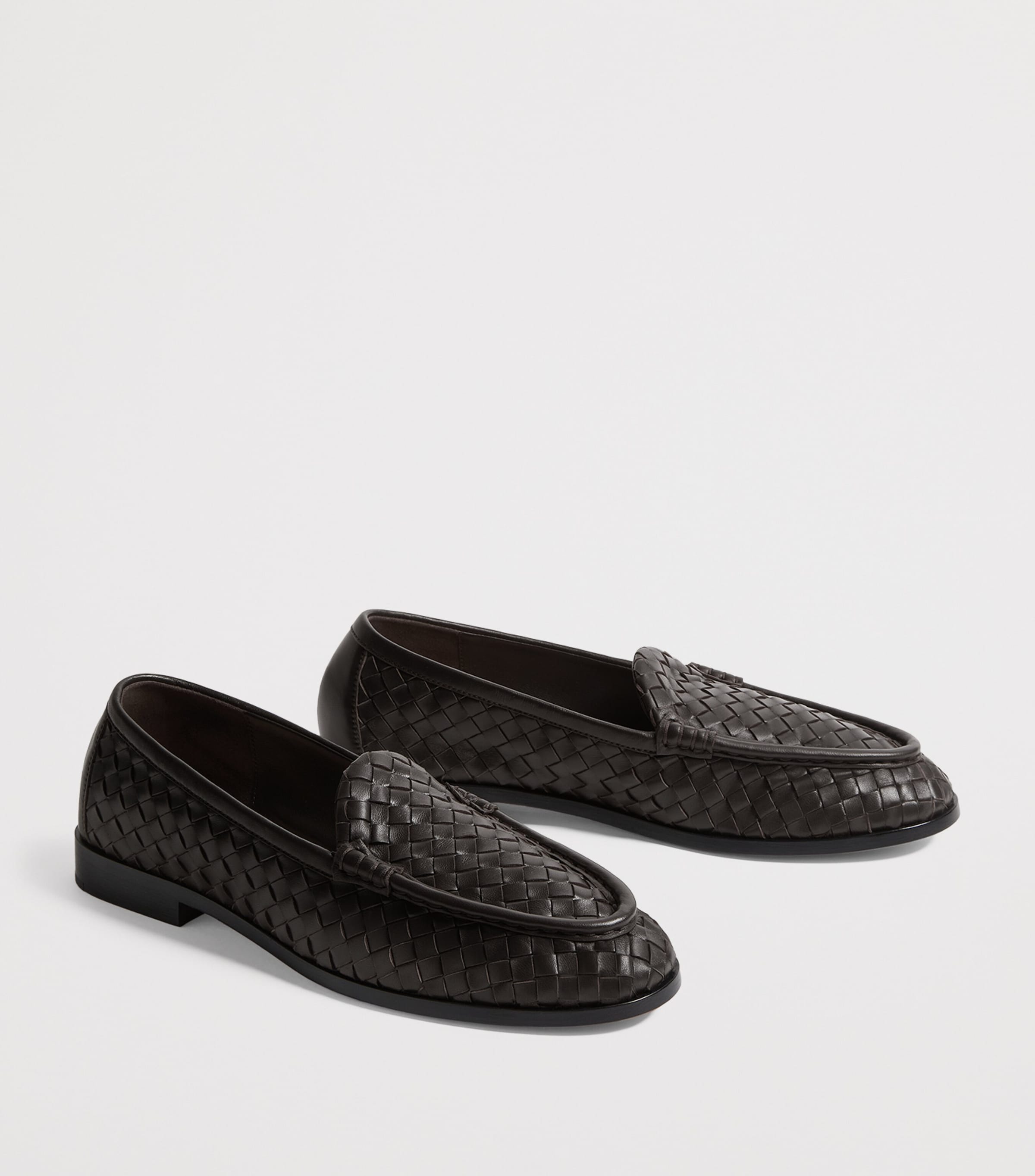 Bottega Veneta Brown Lambskin Intrecciato Loafers | Harrods US