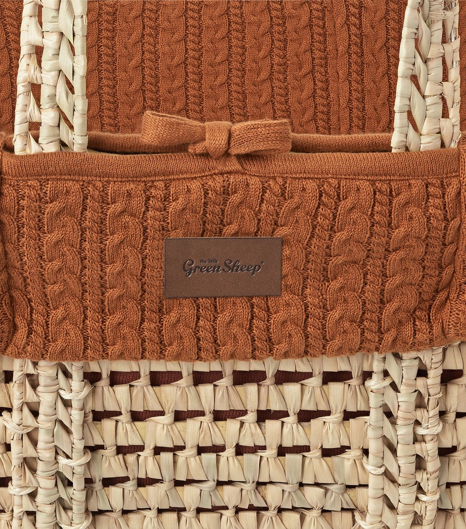 Knitted Moses Basket and Mattress TERRACOTTA Image 3