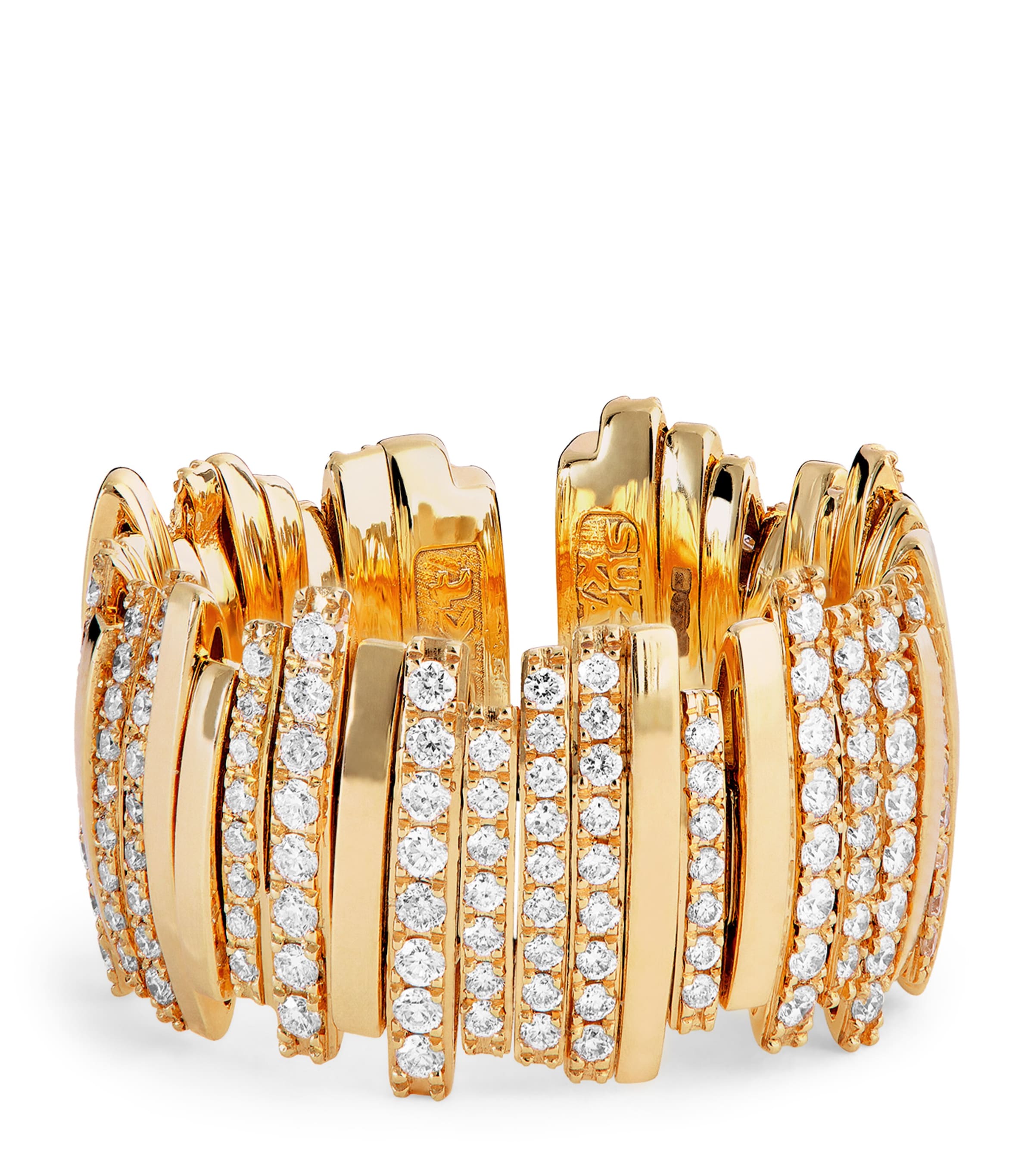 Suzanne Kalan Yellow Gold And Diamond Classic Fireworks Ring In Yellow