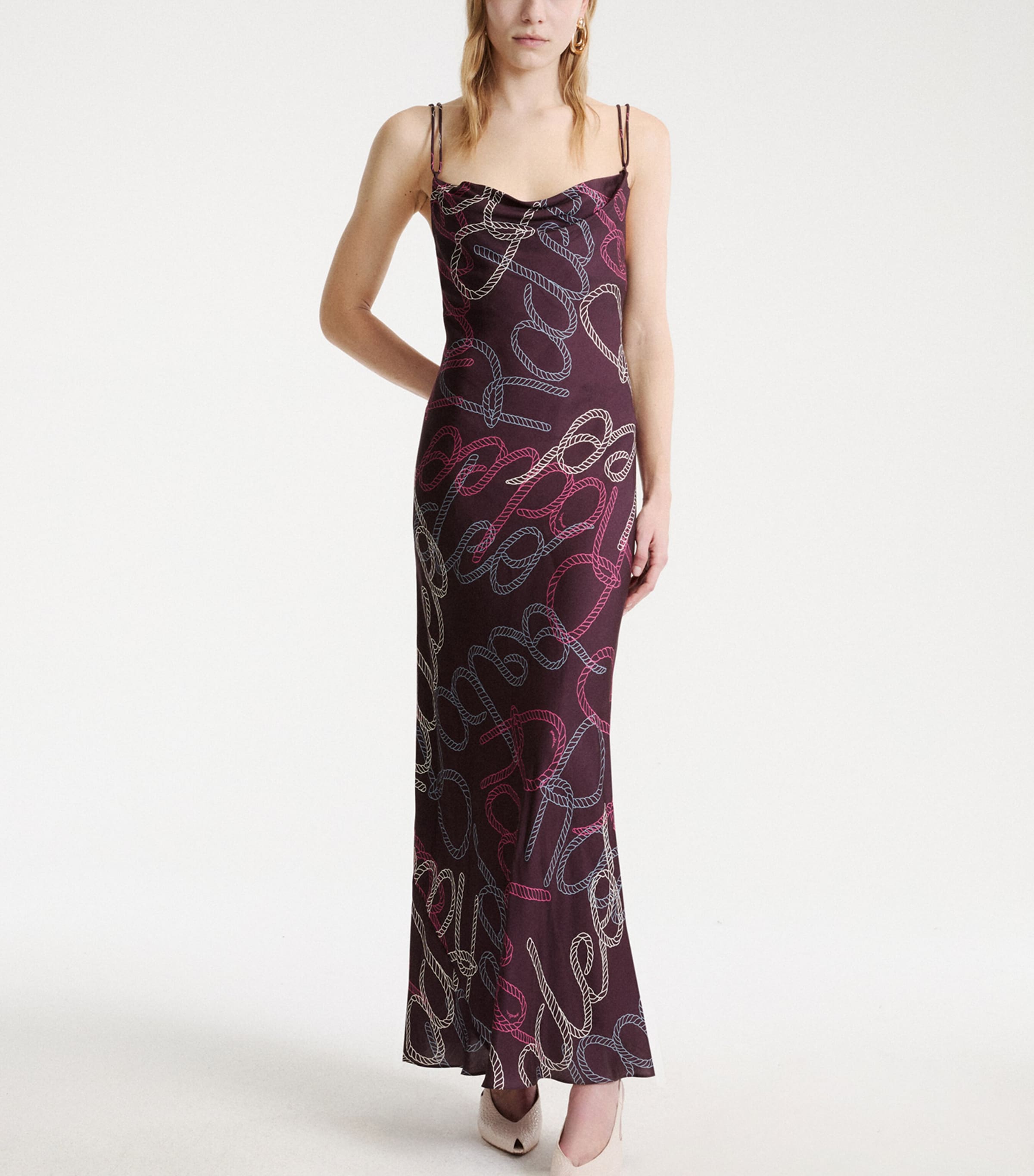 Marella Womens Printed Bordeaux Maxi Dress Bordeaux Image 2
