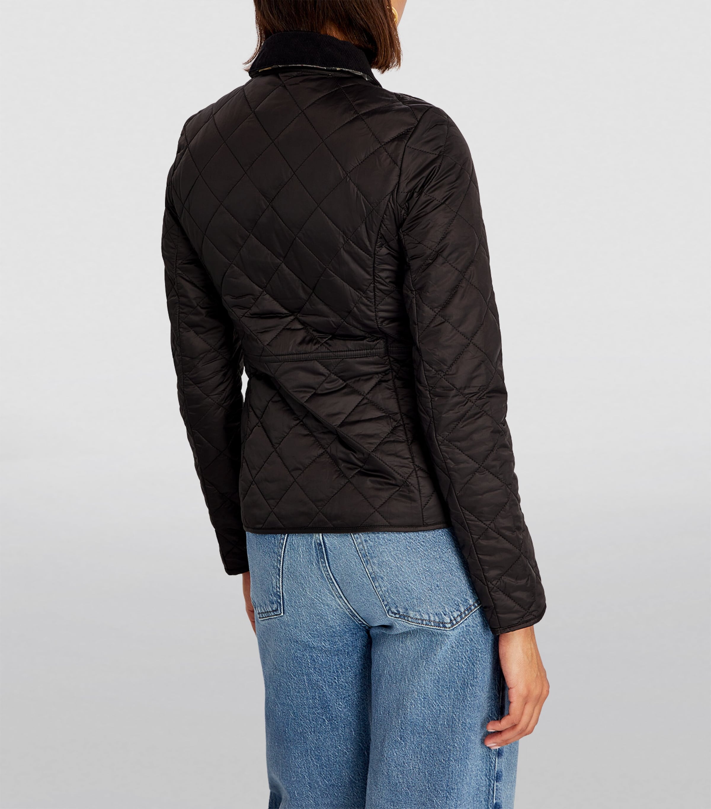 Barbour Womens Quilted Deveron Jacket Black Olive Image 4