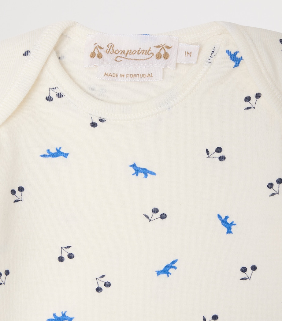 Bonpoint x Maison Kitsuné Cotton T-Shirt and Leggings Set (1-36 Months) Im Blanc Lait Image 3