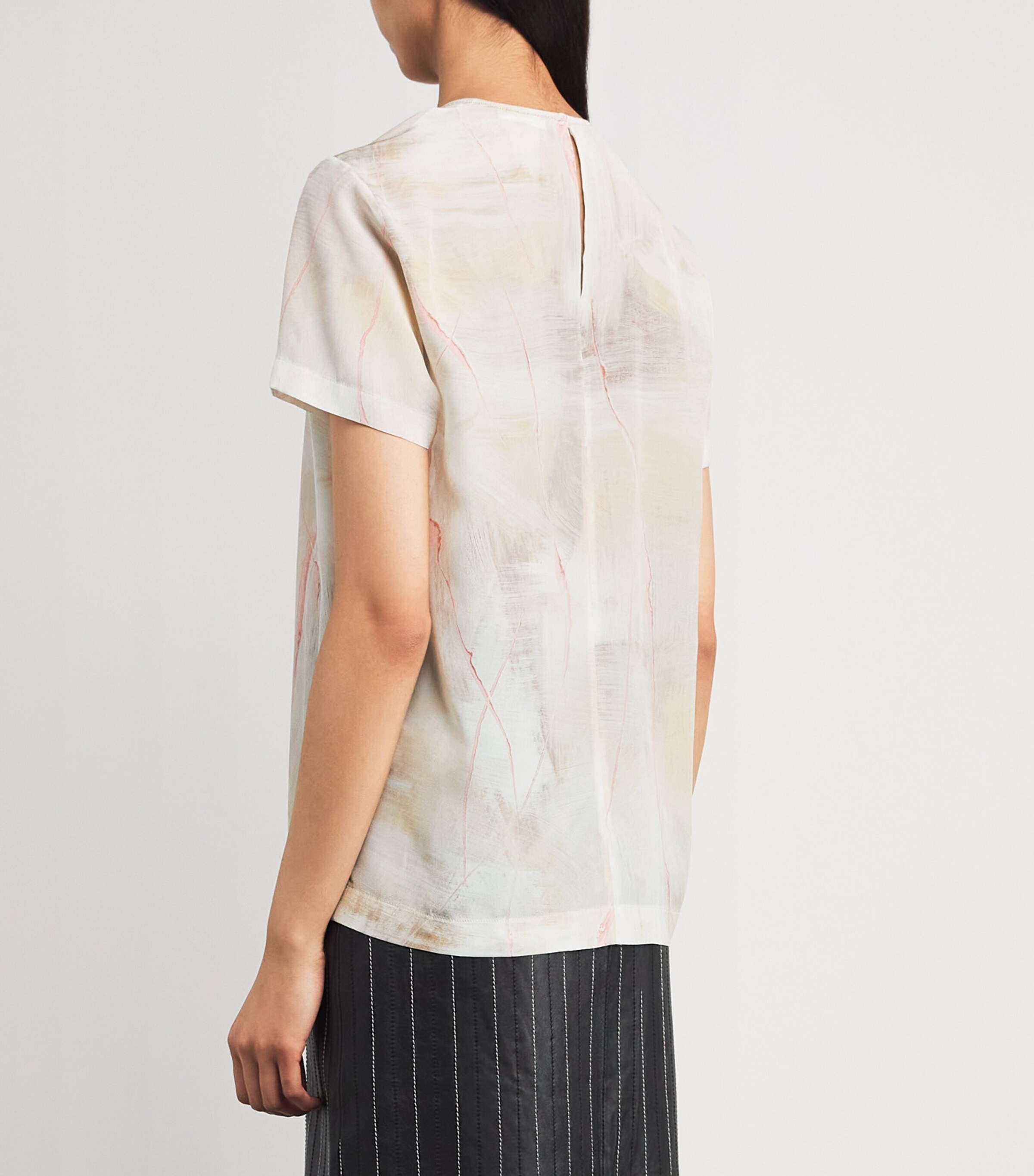 Fabiana Filippi Womens Silk T-Shirt Burro/acro/peona Image 4