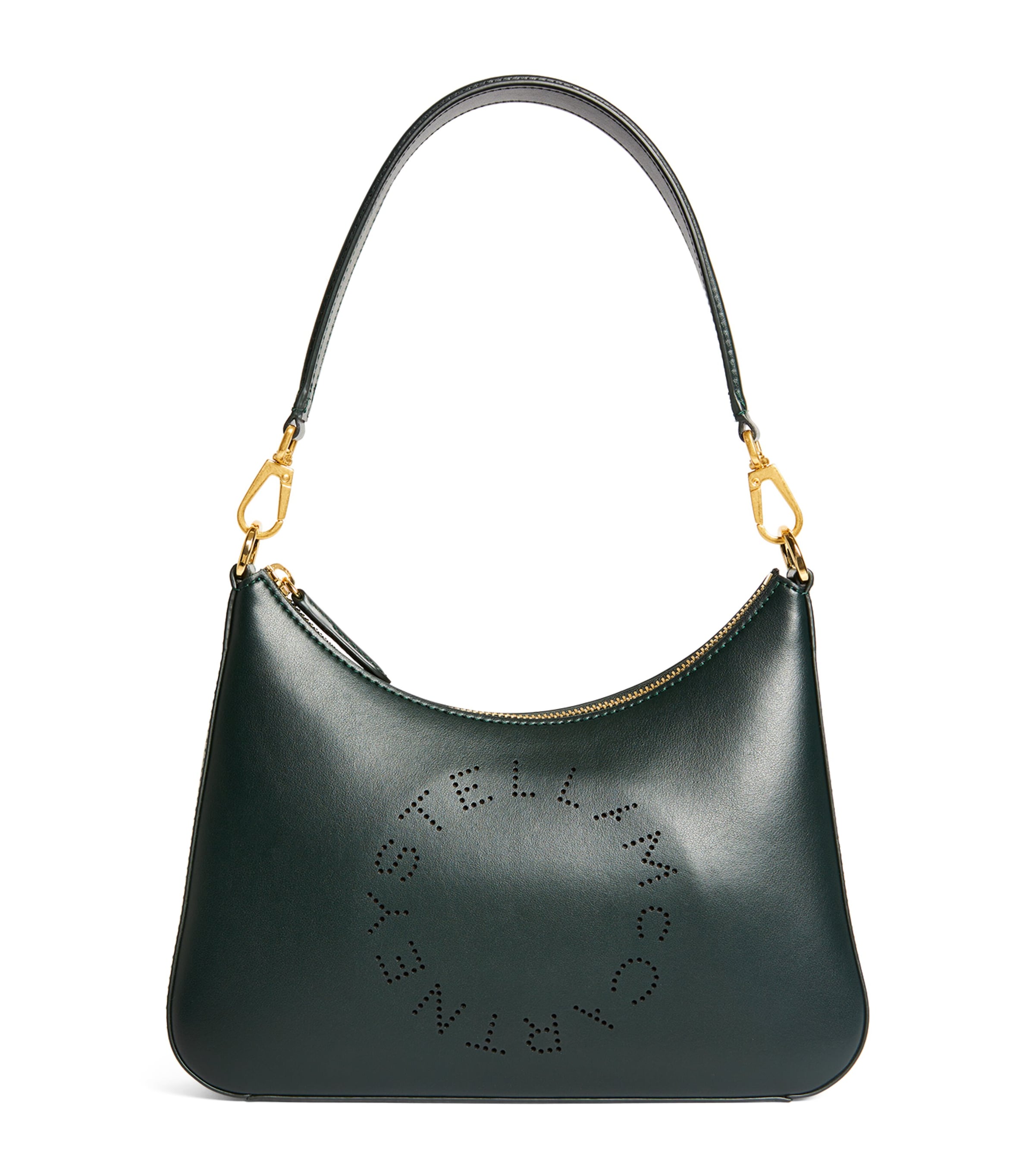 Shop Stella Mccartney Small Stella Logo Shoulder Bag In Green