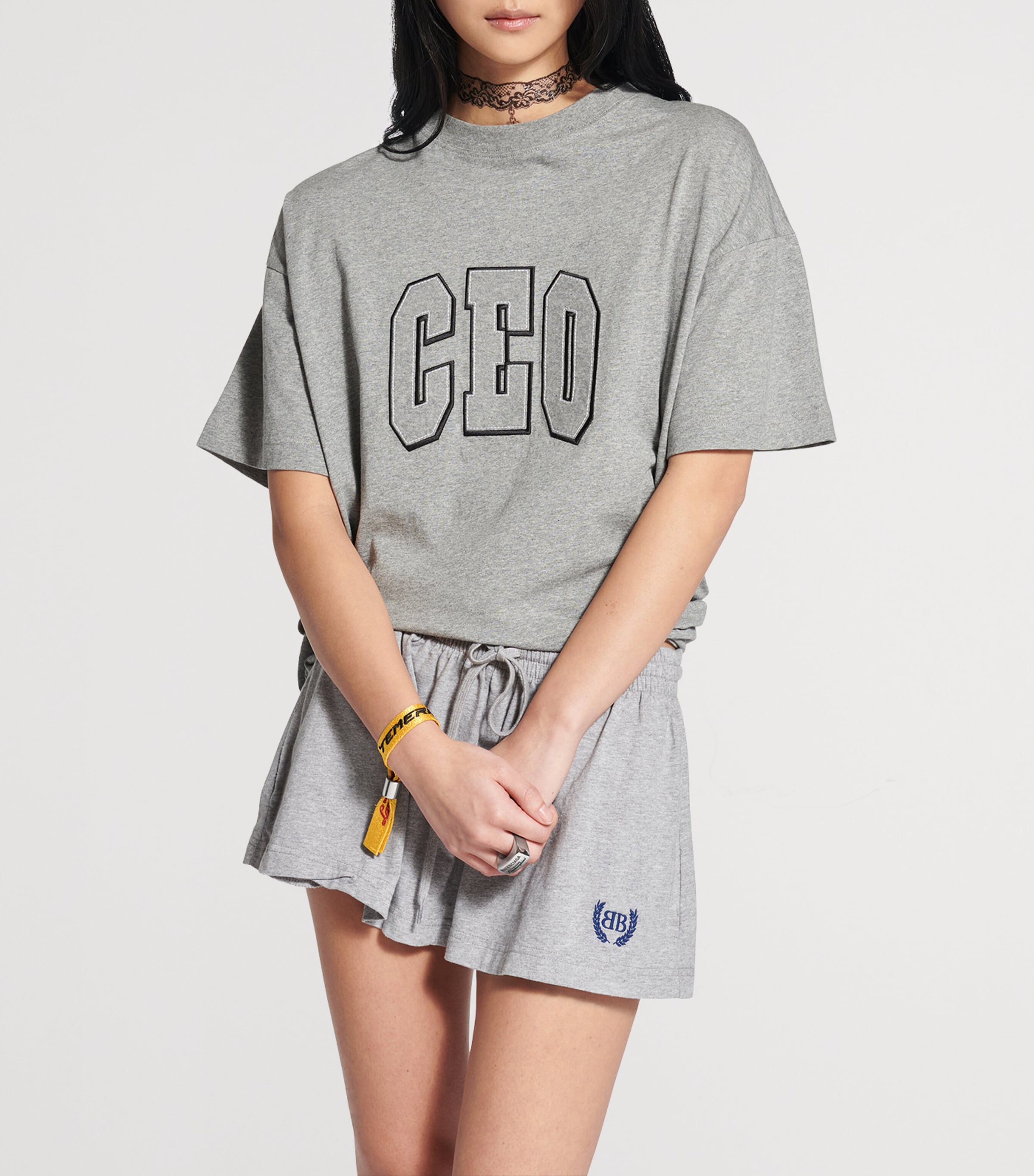 Balenciaga Grey Cotton CEO T-Shirt | Harrods UK