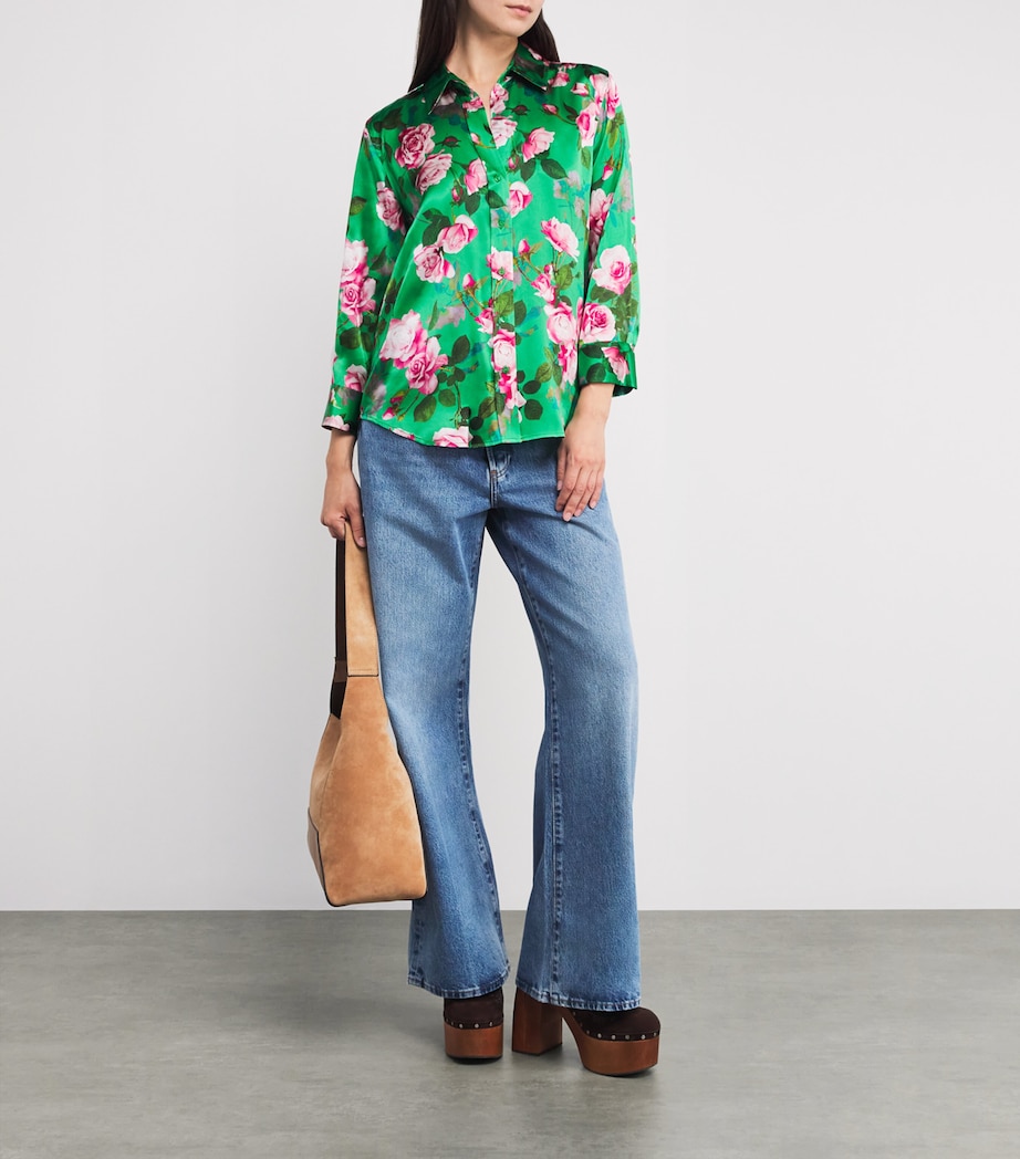 Silk Floral Dani Blouse GSFR-GRN MLT SNT RS Image 2