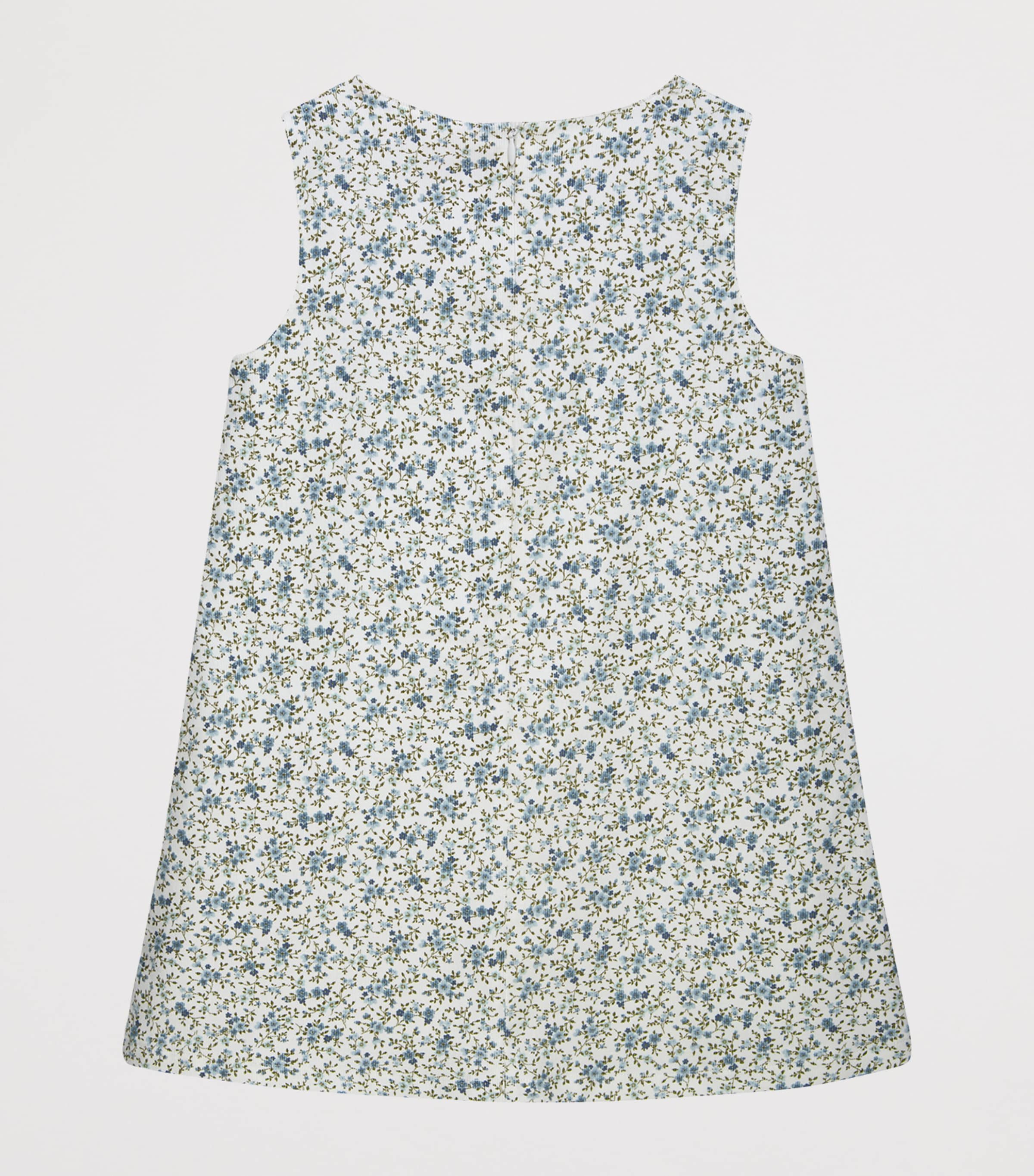 Trotters Cotton Floral Pinafore Dress (2-5 Years) Blue Image 2