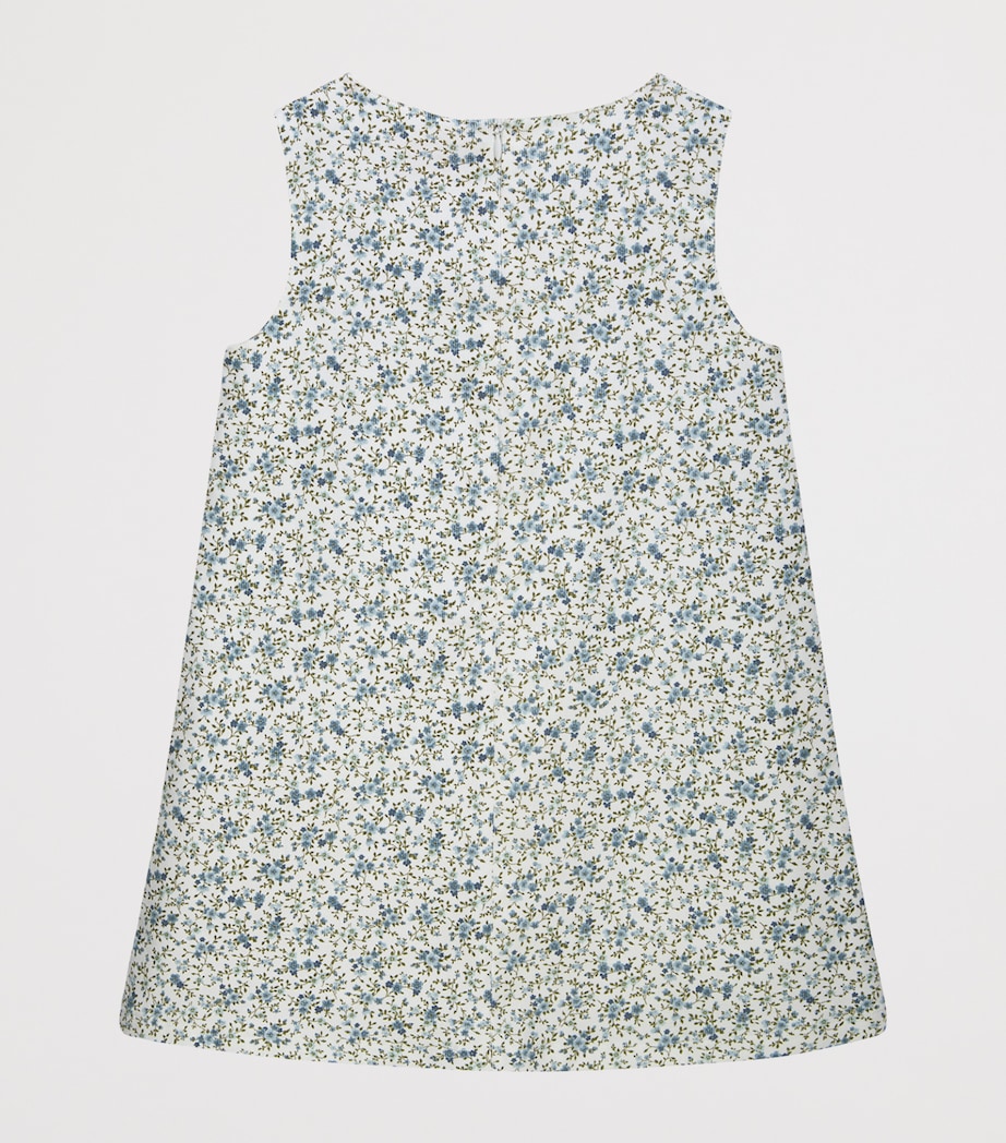 Trotters Cotton Floral Pinafore Dress (2-5 Years) Blue Image 2