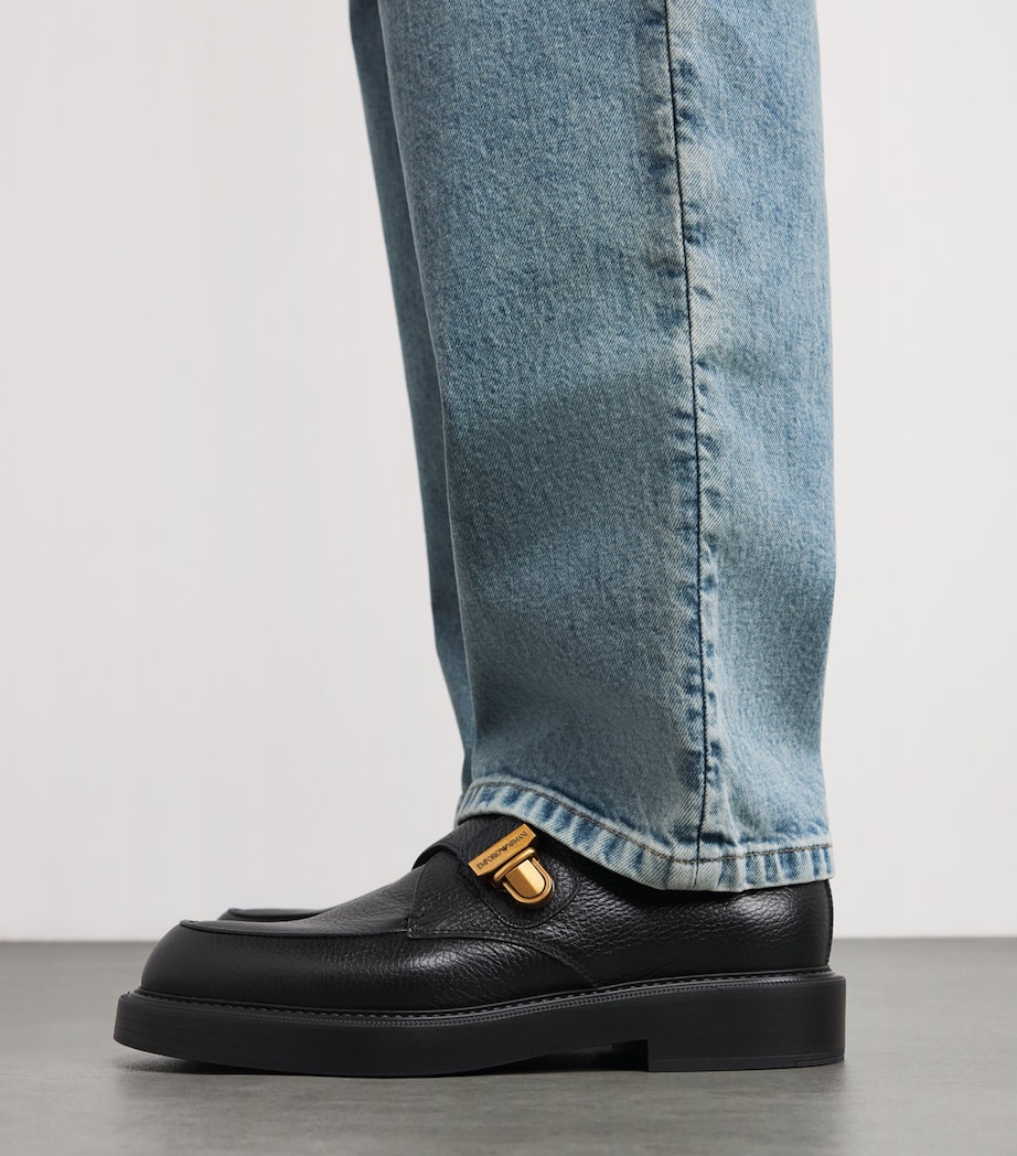 Pebbled Leather Monk-Strap Shoes UC001 Image 2