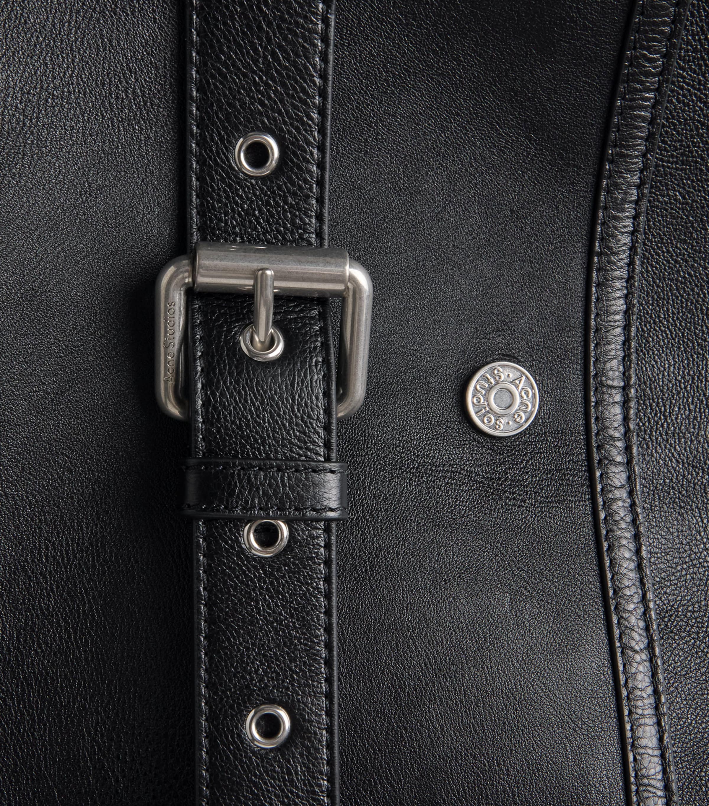 Acne Studios Leather Camero Hotel Shoulder Bag Black Image 6