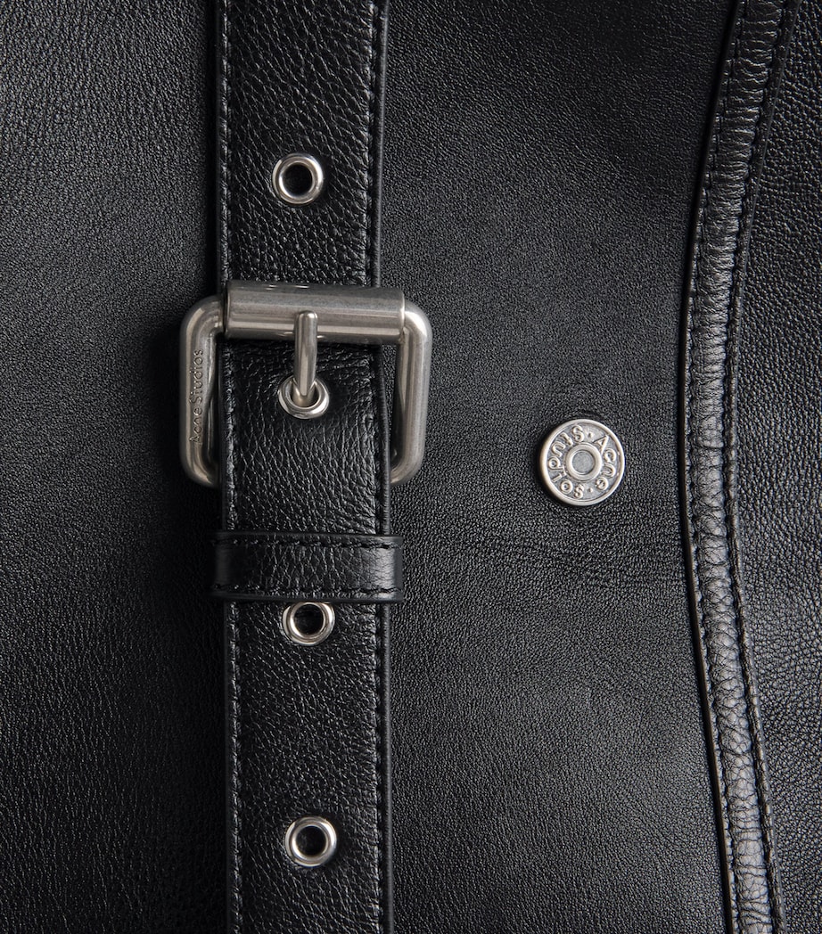 Acne Studios Leather Camero Hotel Shoulder Bag Black Image 6