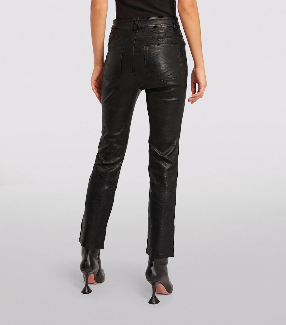Leather High-Rise Cindy Trousers BLACK Image 6