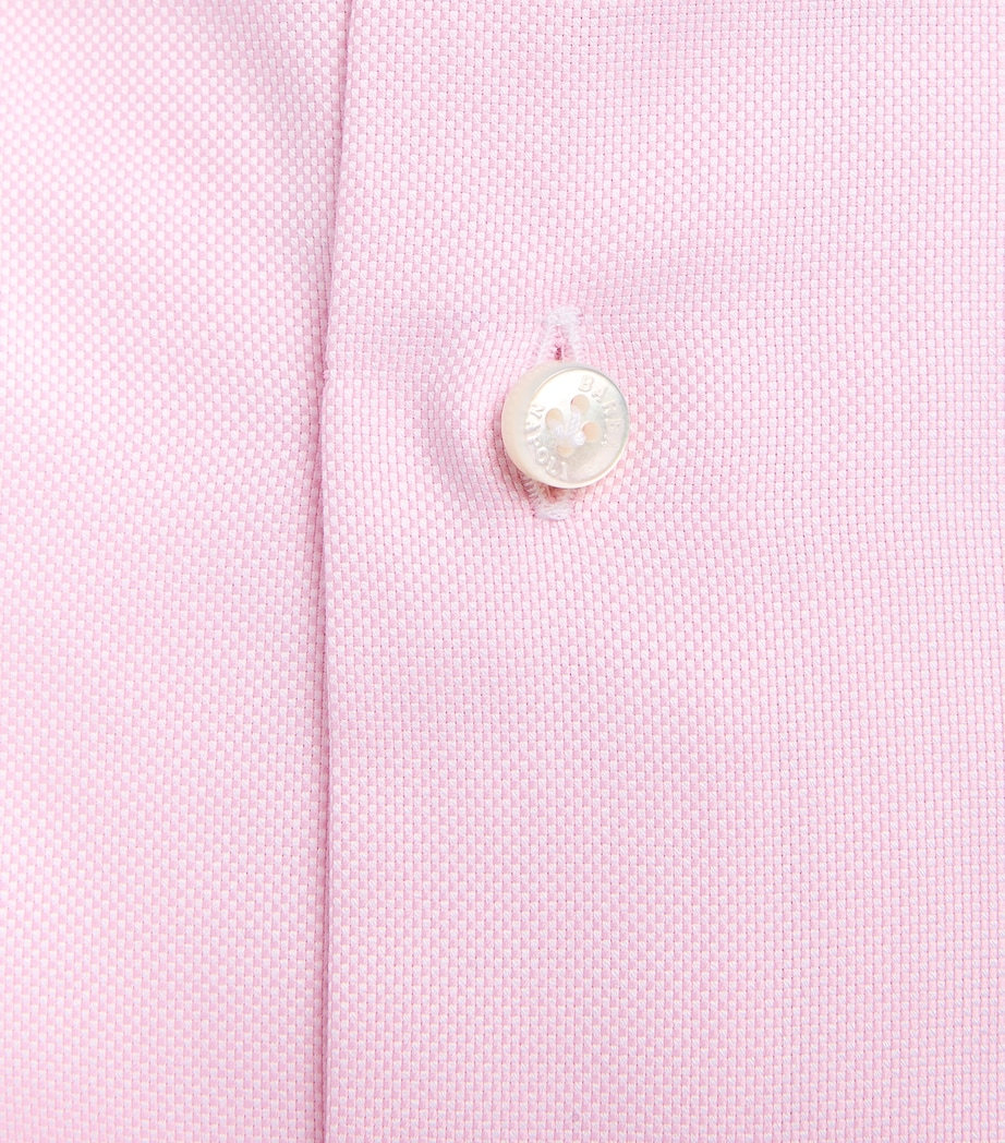 Barba Napoli Mens Cotton Oxford Shirt Pink Image 6