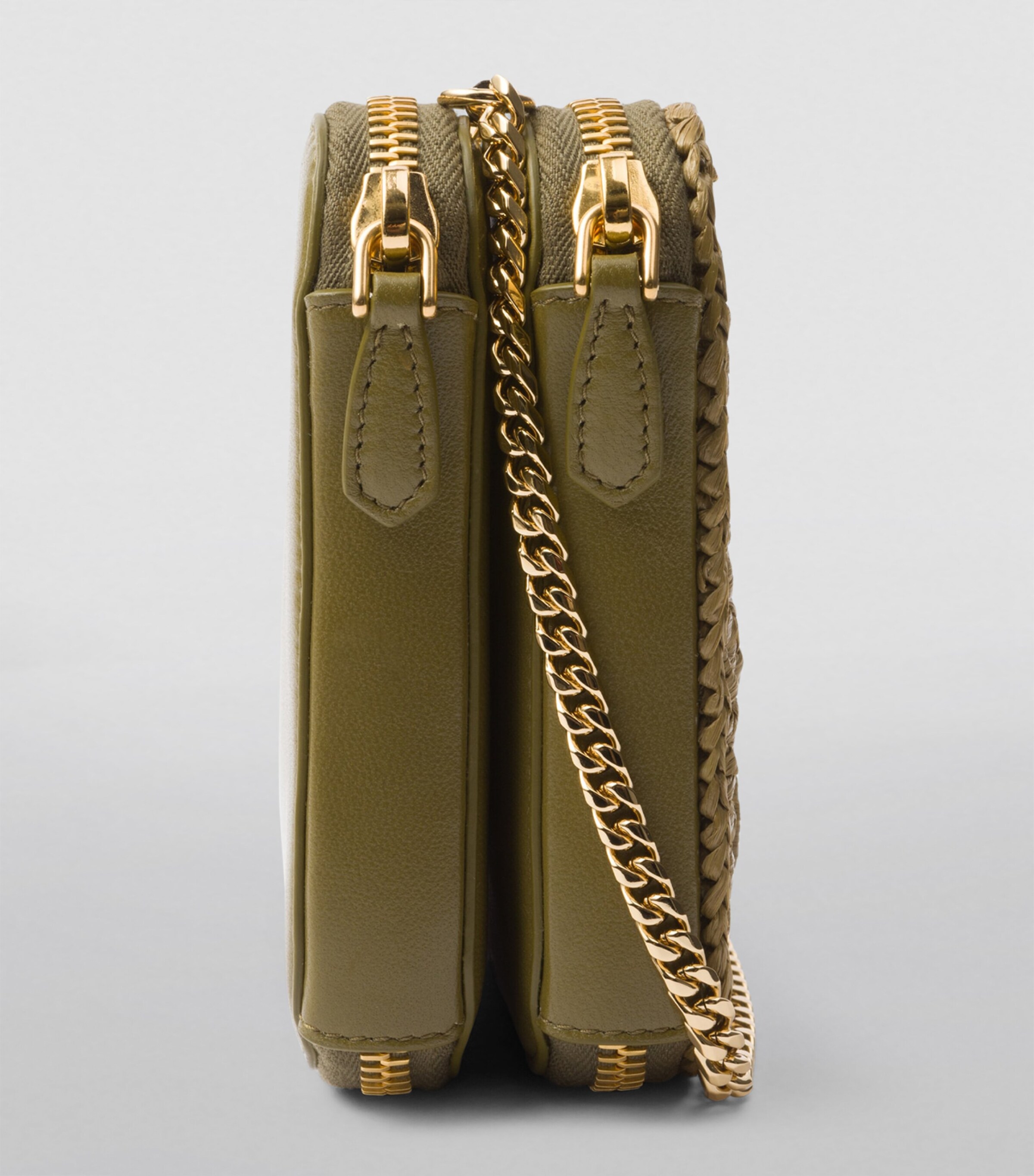 Prada Green Mini Woven Cross-Body Bag | Harrods UK