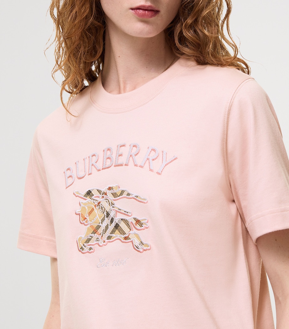 Burberry Womens Cotton Check EKD T-Shirt Bouquet Image 3