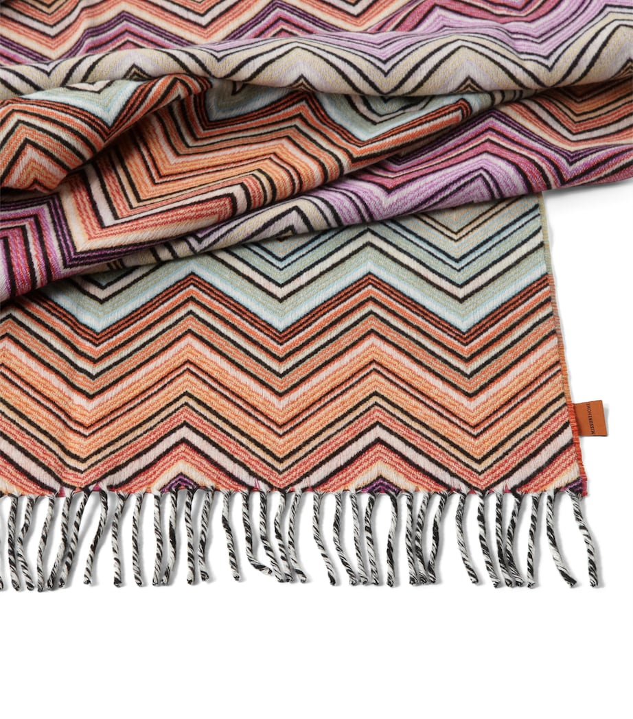 Missoni Home Wool-Blend Perseo Throw (130cm x 190cm) Multi Orng Image 2