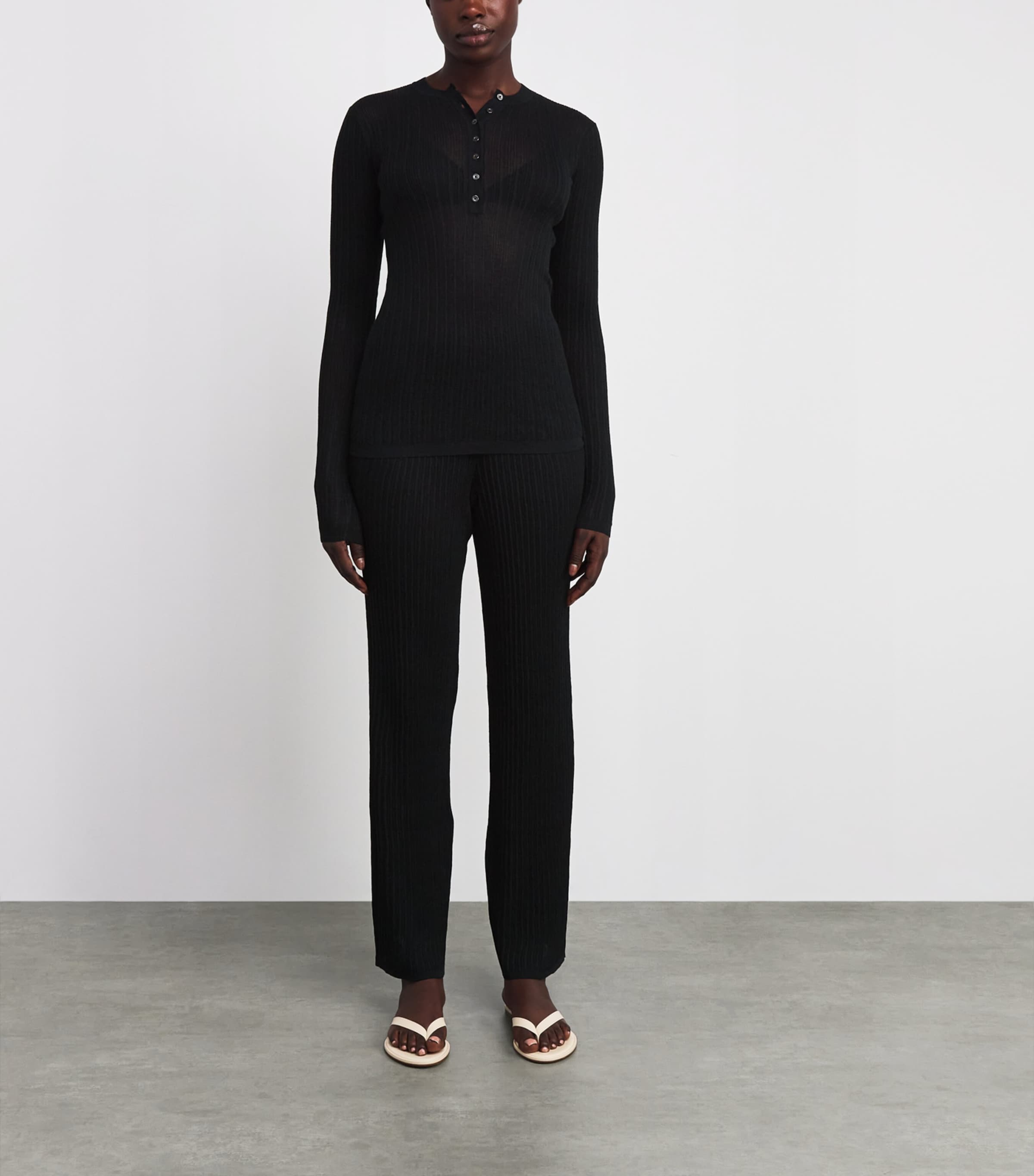 Sheer Knit Sweatpants ONYX Image 2