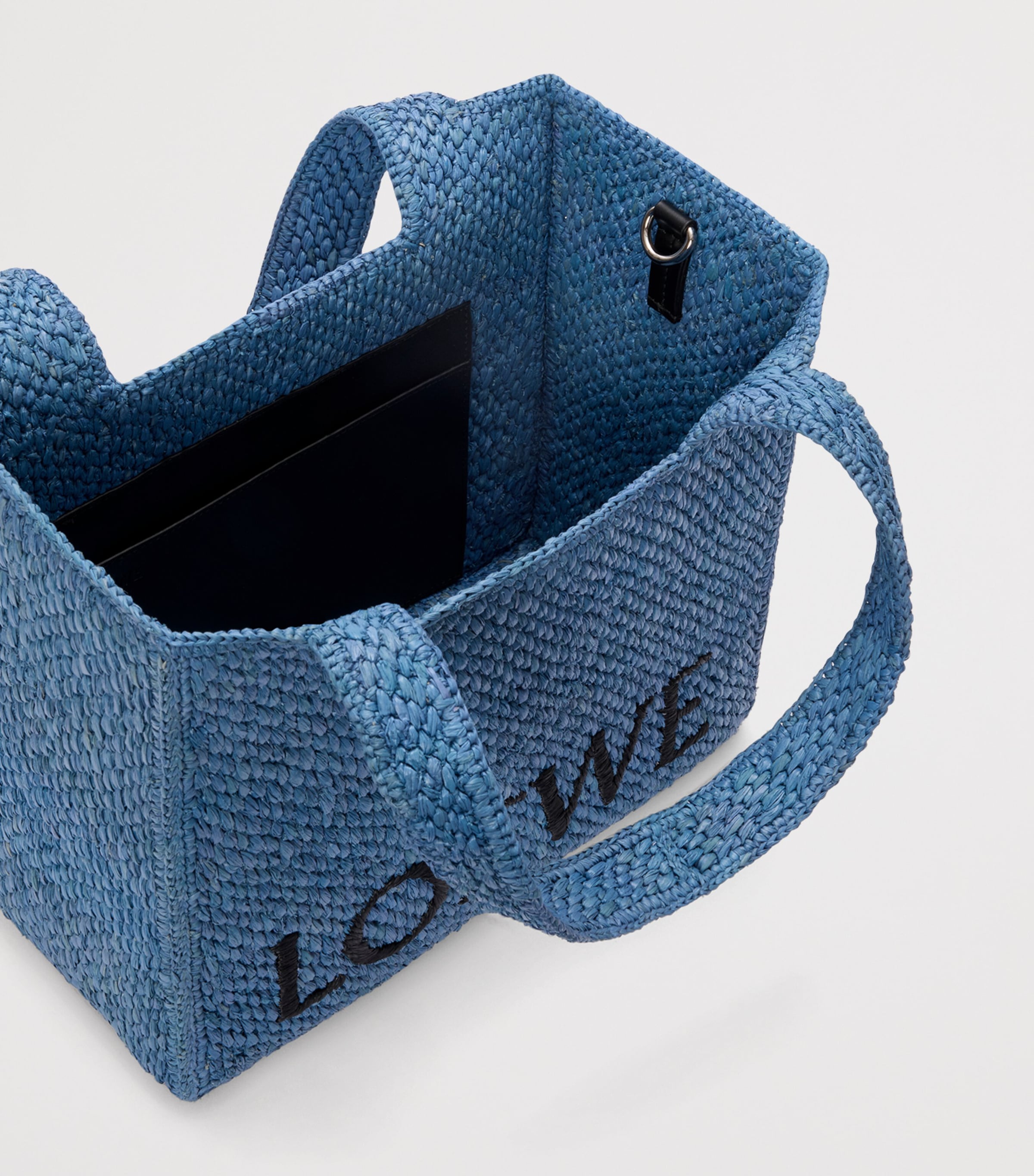爽やかブルー【LOEWE】Paula's Ibiza ミニロゴ ラフィア トート Paula's Ibiza Loewe Font Small tote bag in blue - Loewe