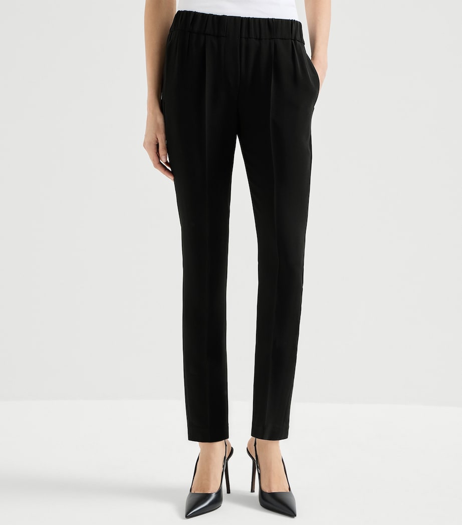 Brunello Cucinelli Womens Crepe Slim Trousers Image 3